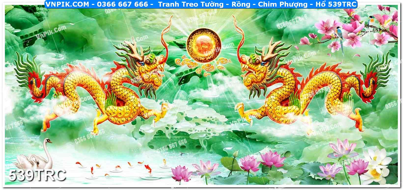 Tranh Treo Tường – Rồng – Chim Phượng – Hổ 539TRC