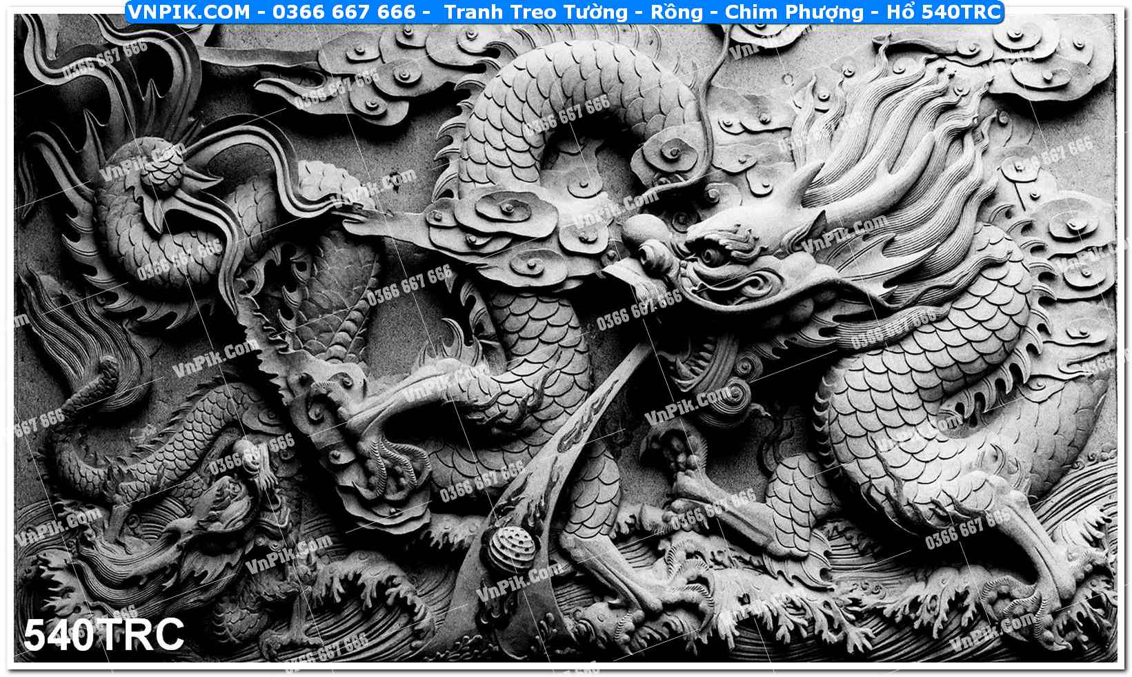 Tranh Treo Tường – Rồng – Chim Phượng – Hổ 540TRC