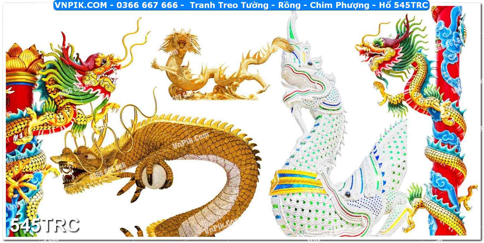 Tranh Treo Tường – Rồng – Chim Phượng – Hổ 545TRC