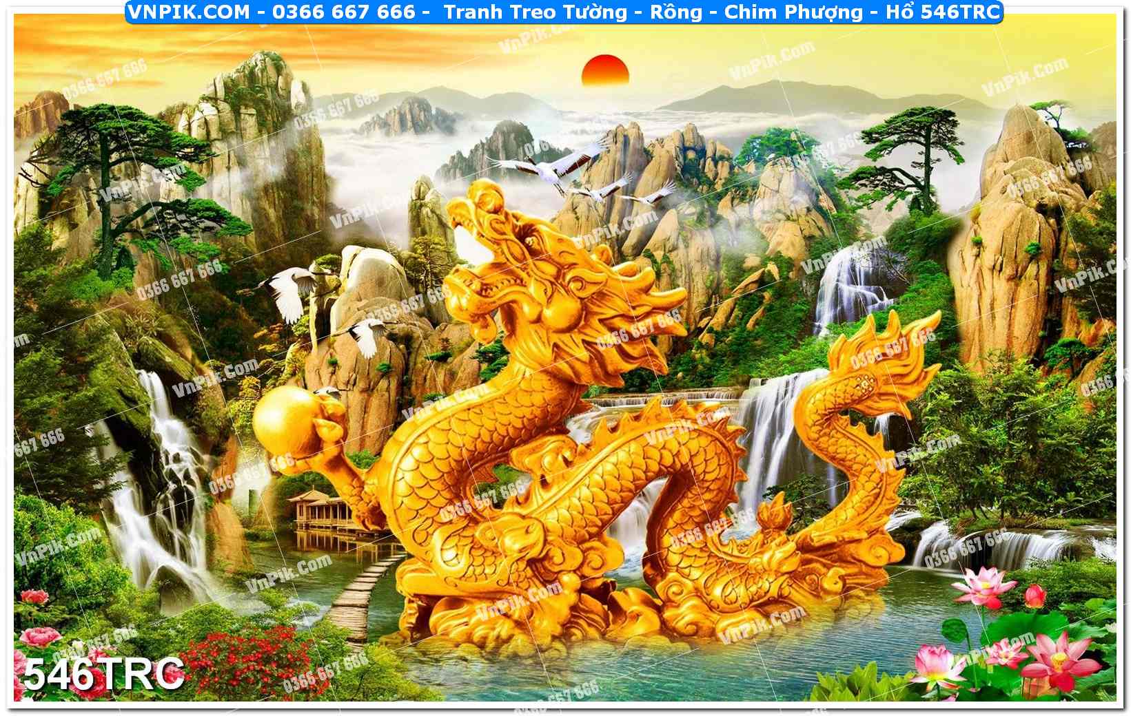 Tranh Treo Tường – Rồng – Chim Phượng – Hổ 546TRC