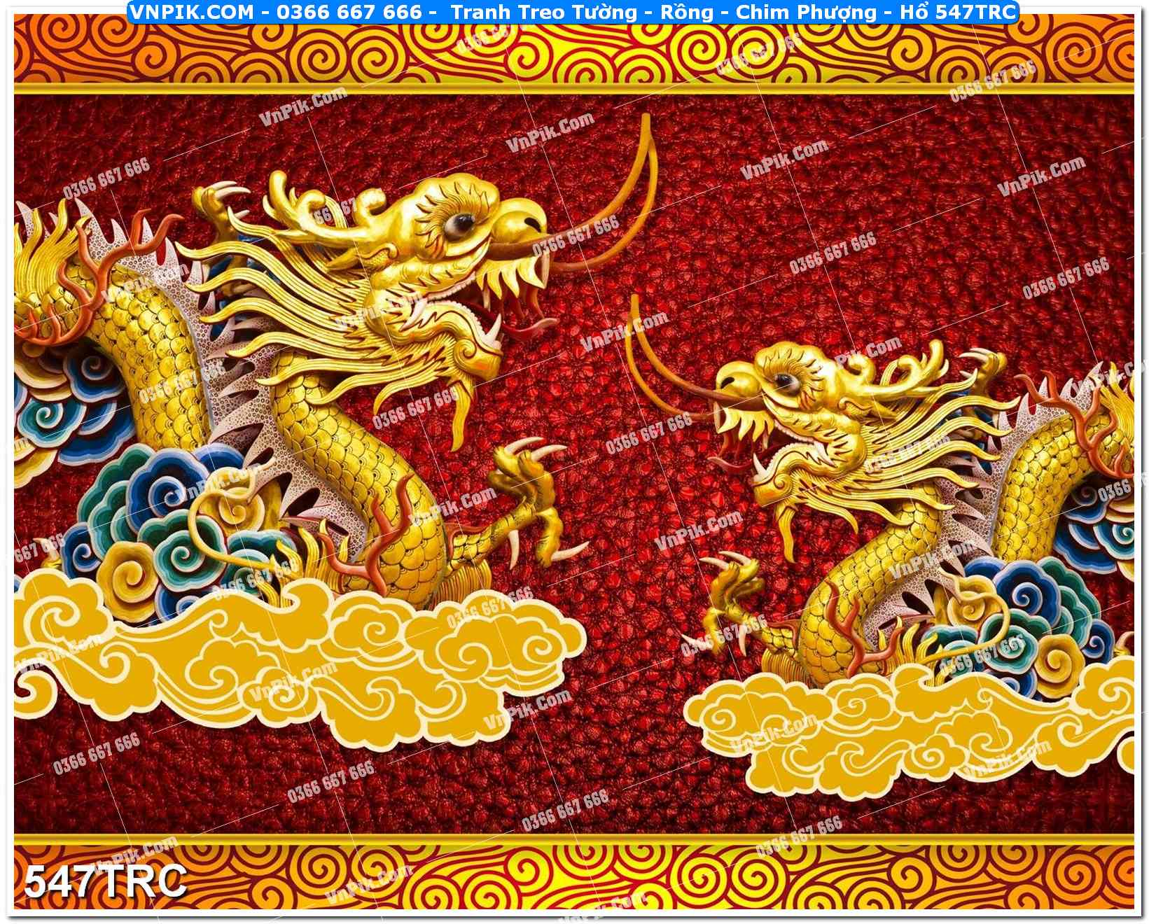 Tranh Treo Tường – Rồng – Chim Phượng – Hổ 547TRC