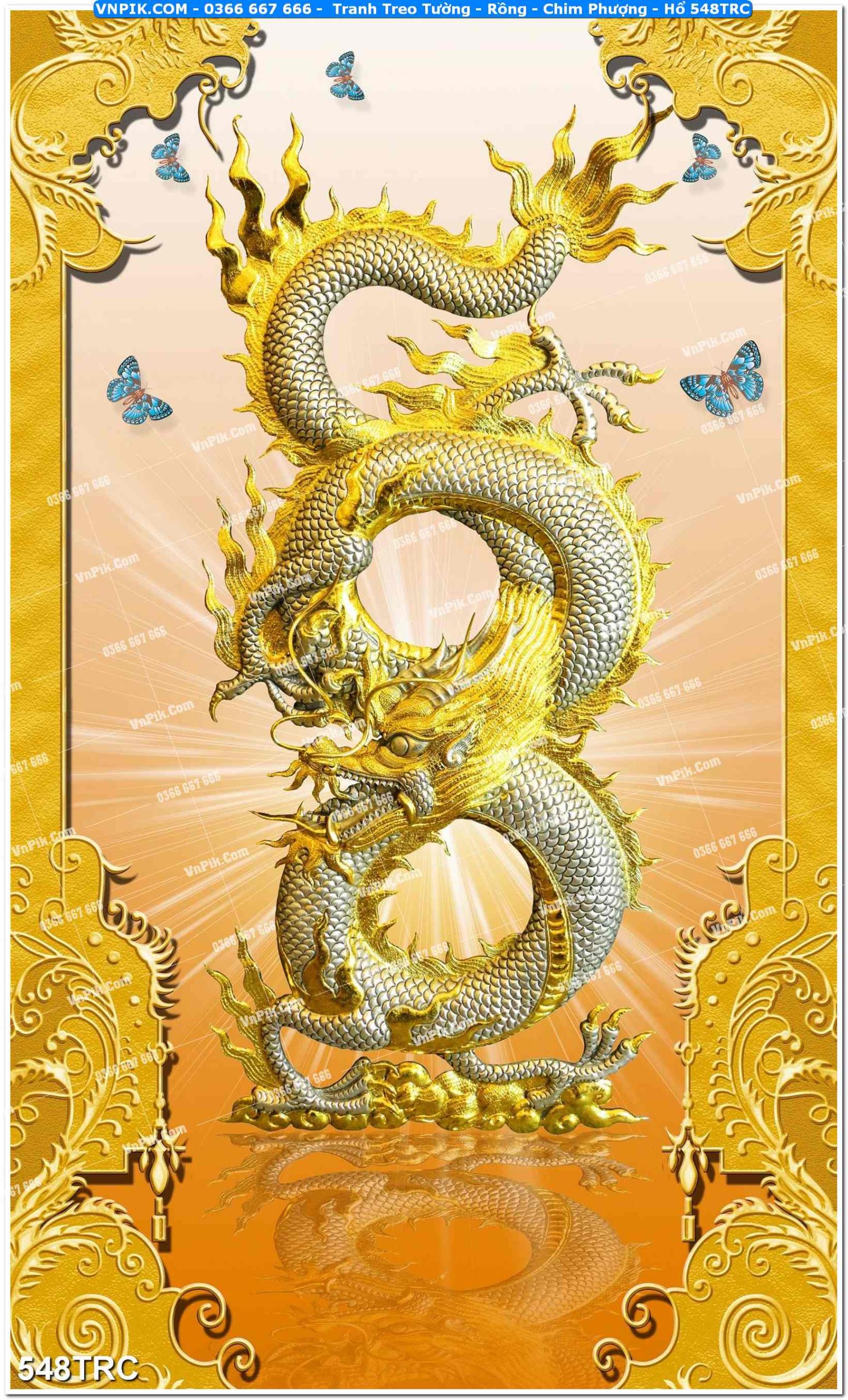 Tranh Treo Tường – Rồng – Chim Phượng – Hổ 548TRC