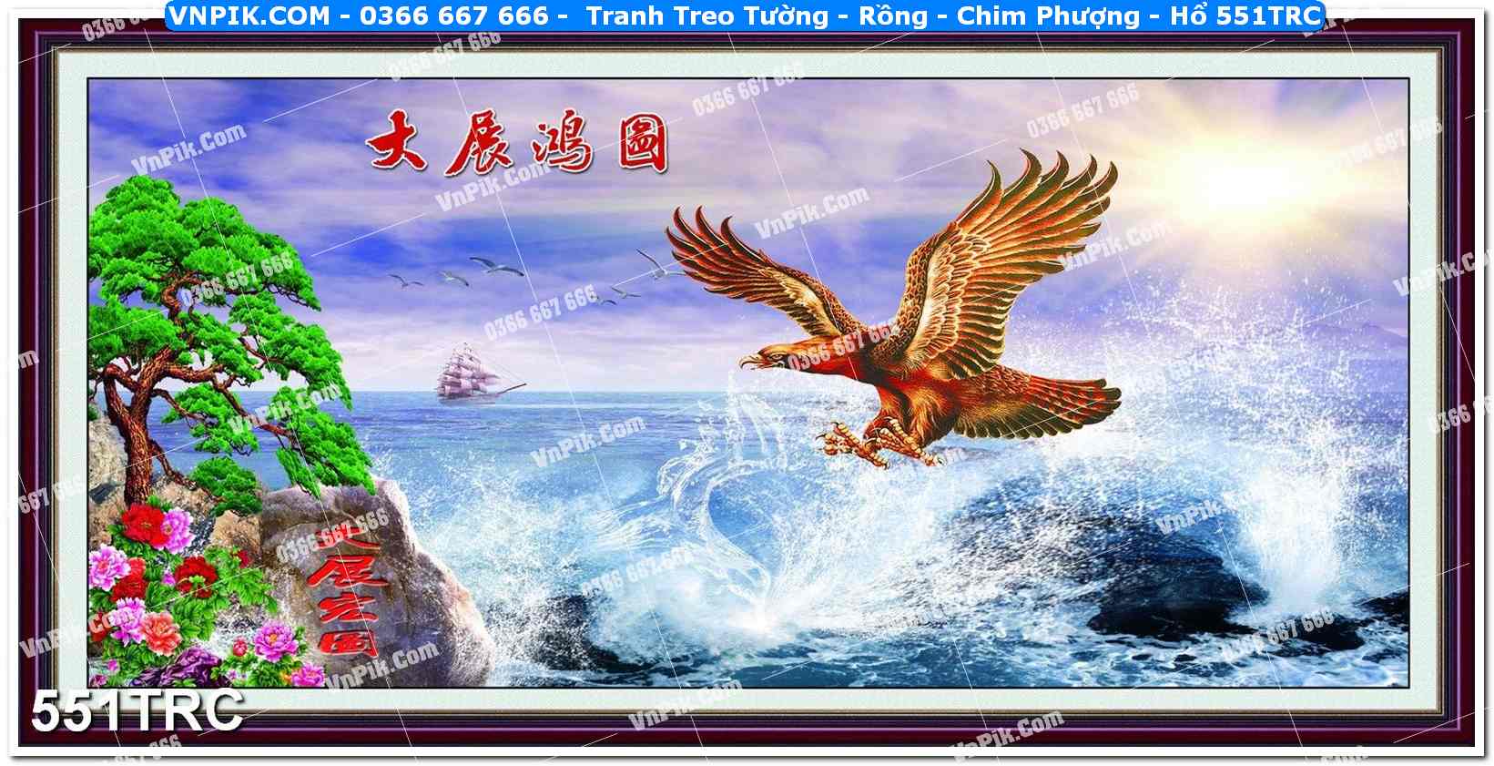Tranh Treo Tường – Rồng – Chim Phượng – Hổ 551TRC