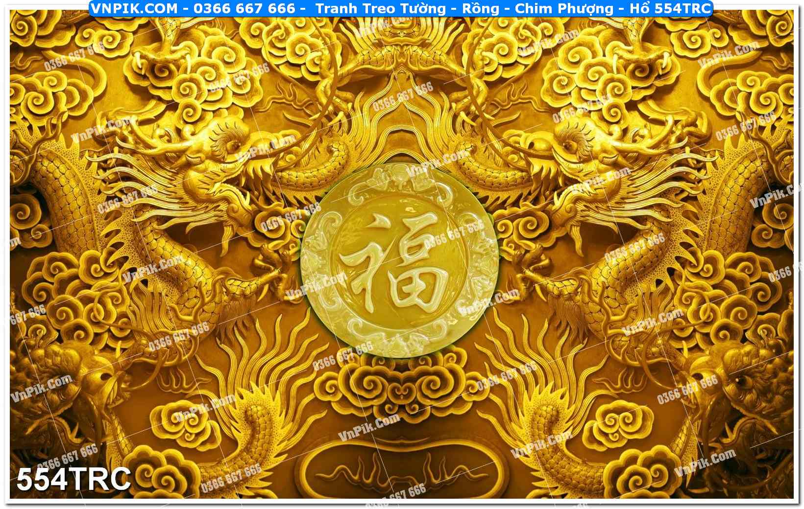 Tranh Treo Tường – Rồng – Chim Phượng – Hổ 554TRC