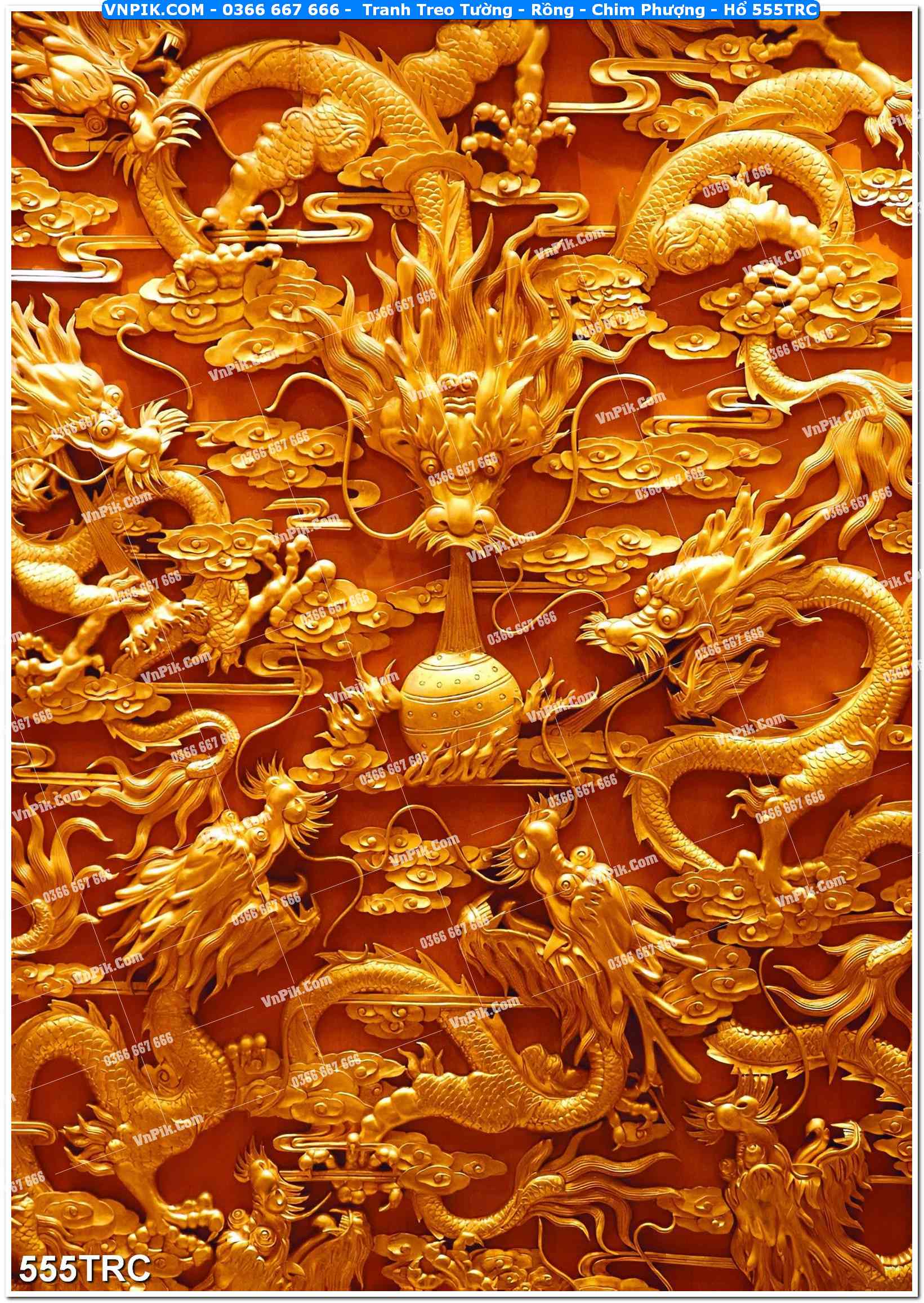 Tranh Treo Tường – Rồng – Chim Phượng – Hổ 555TRC