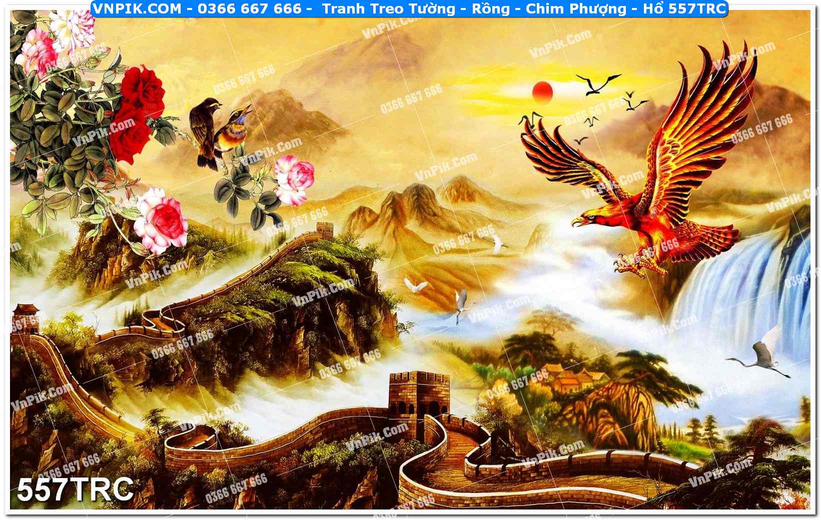 Tranh Treo Tường – Rồng – Chim Phượng – Hổ 557TRC