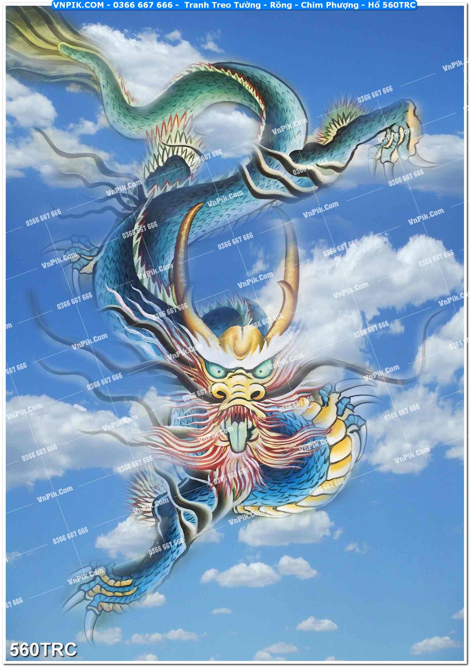 Tranh Treo Tường – Rồng – Chim Phượng – Hổ 560TRC