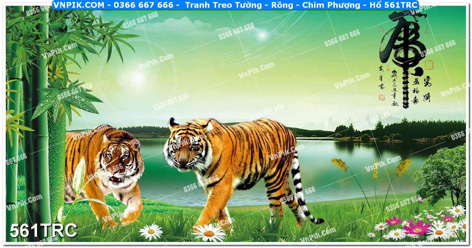 Tranh Treo Tường – Rồng – Chim Phượng – Hổ 561TRC
