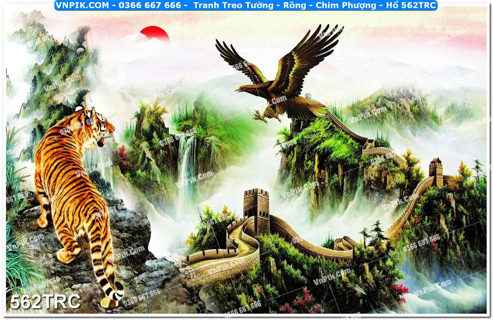 Tranh Treo Tường – Rồng – Chim Phượng – Hổ 562TRC