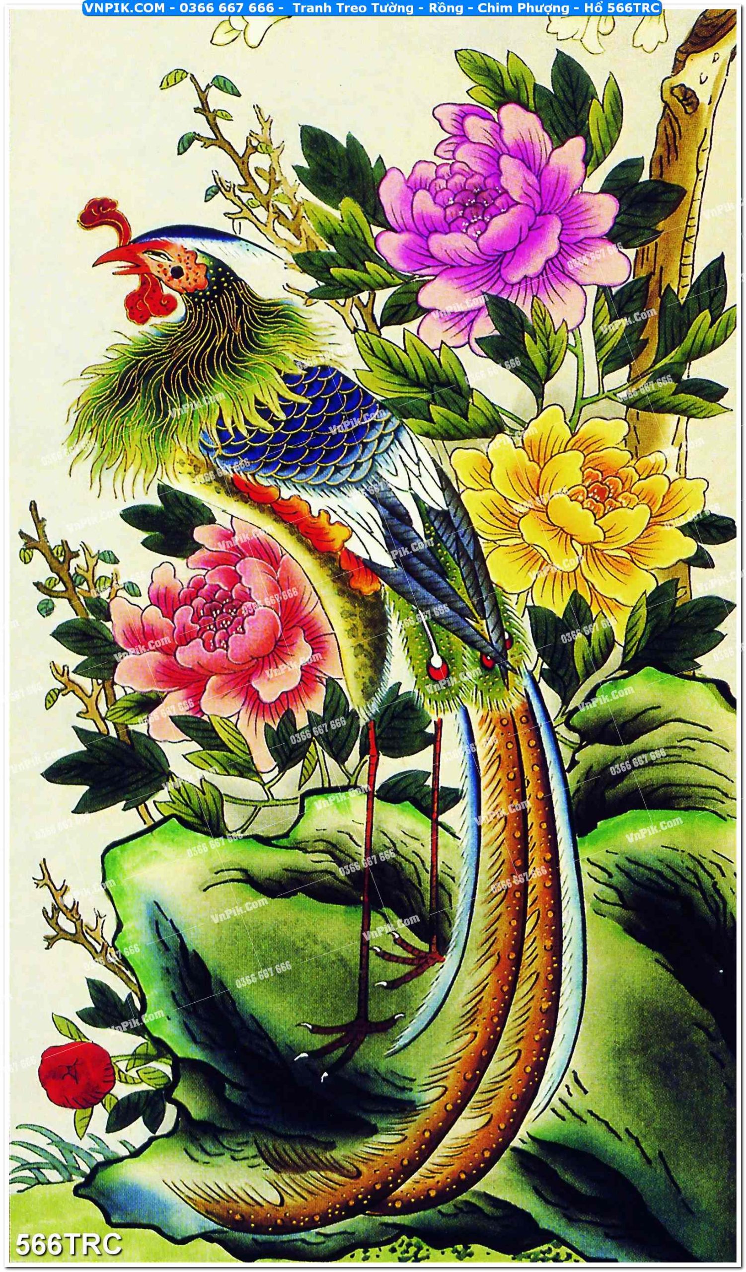 Tranh Treo Tường – Rồng – Chim Phượng – Hổ 566TRC