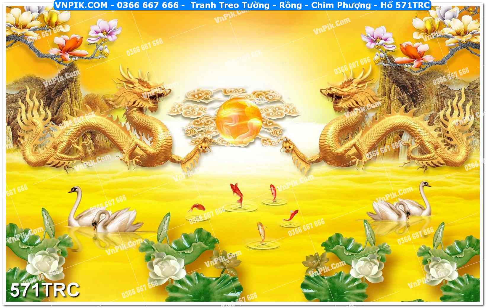 Tranh Treo Tường – Rồng – Chim Phượng – Hổ 571TRC