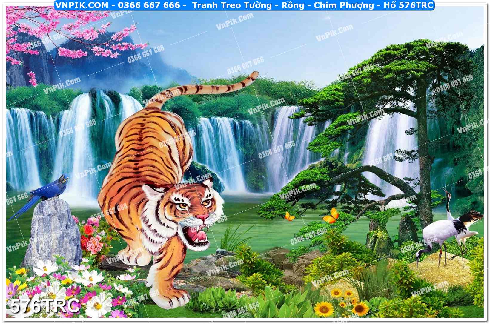 Tranh Treo Tường – Rồng – Chim Phượng – Hổ 576TRC