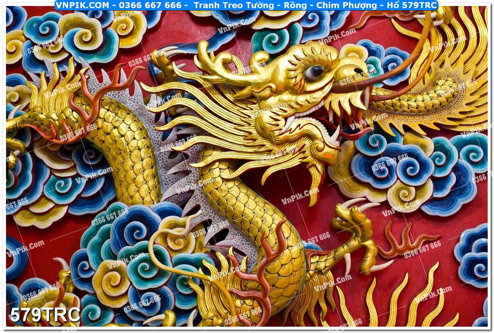 Tranh Treo Tường – Rồng – Chim Phượng – Hổ 579TRC