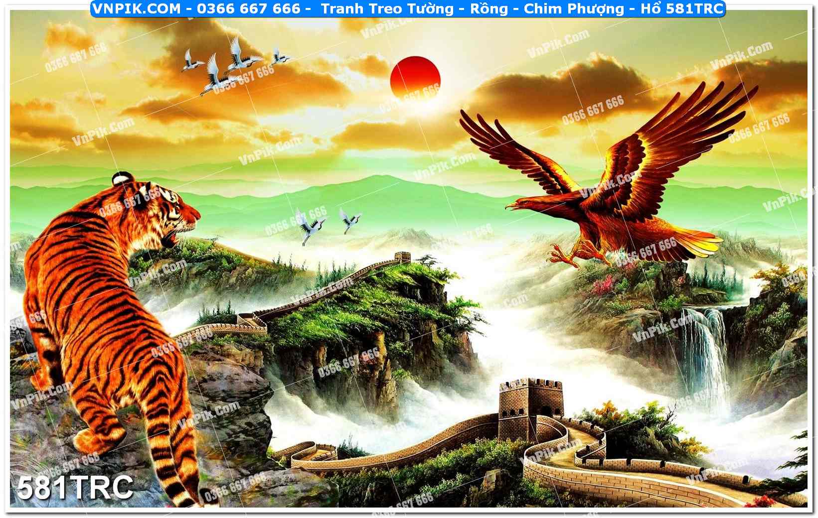 Tranh Treo Tường – Rồng – Chim Phượng – Hổ 581TRC