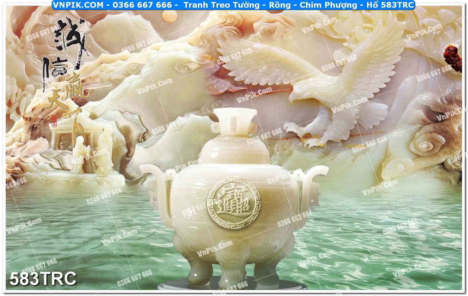 Tranh Treo Tường – Rồng – Chim Phượng – Hổ 583TRC