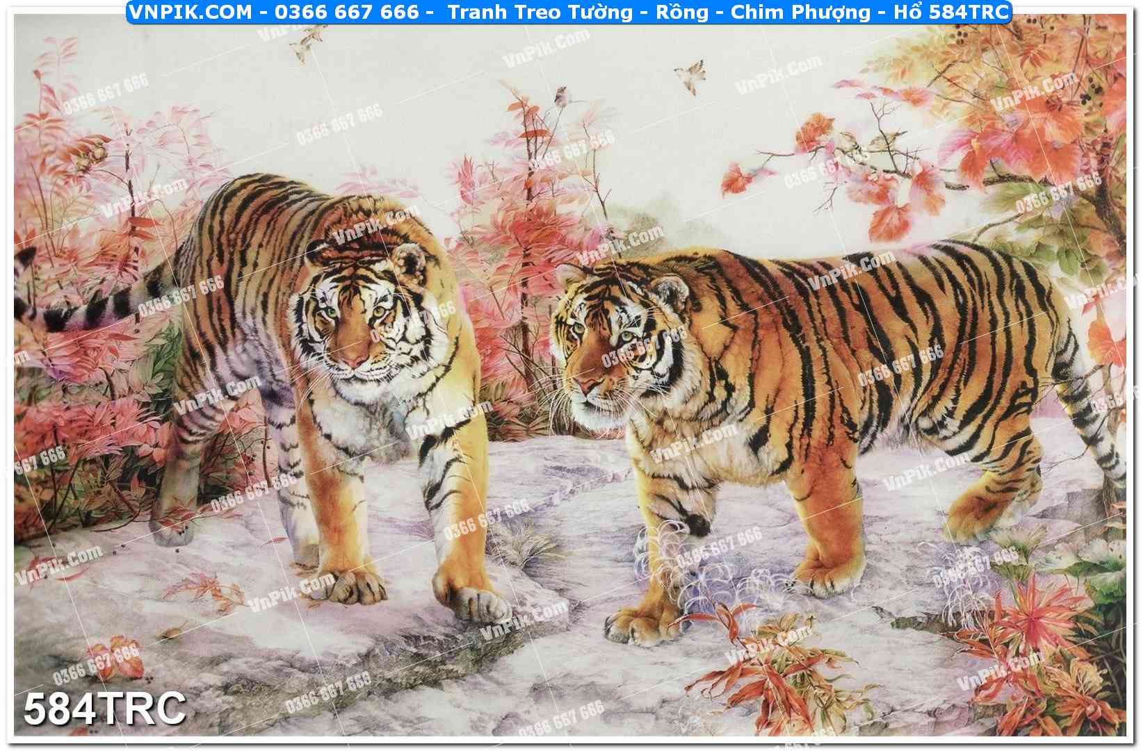 Tranh Treo Tường – Rồng – Chim Phượng – Hổ 584TRC