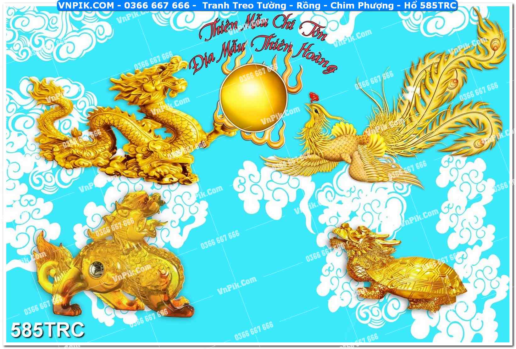 Tranh Treo Tường – Rồng – Chim Phượng – Hổ 585TRC