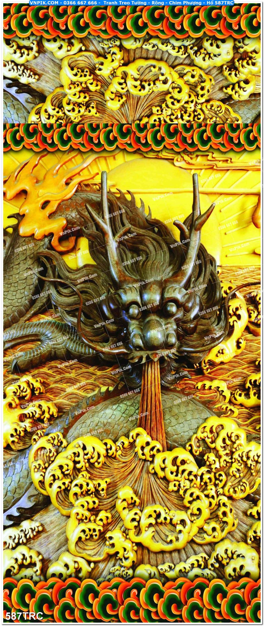 Tranh Treo Tường – Rồng – Chim Phượng – Hổ 587TRC
