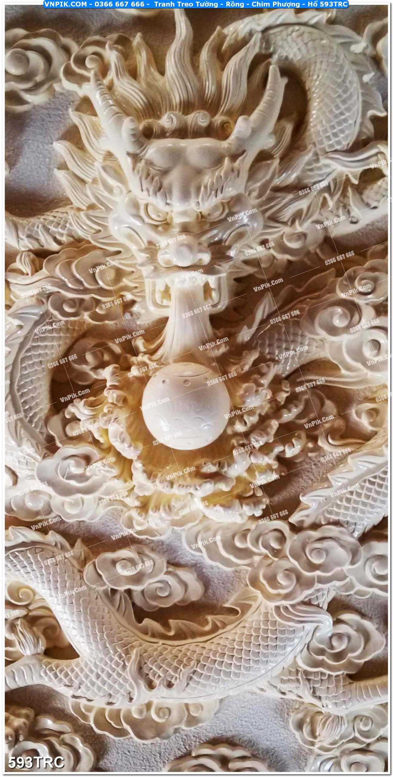 Tranh Treo Tường – Rồng – Chim Phượng – Hổ 593TRC