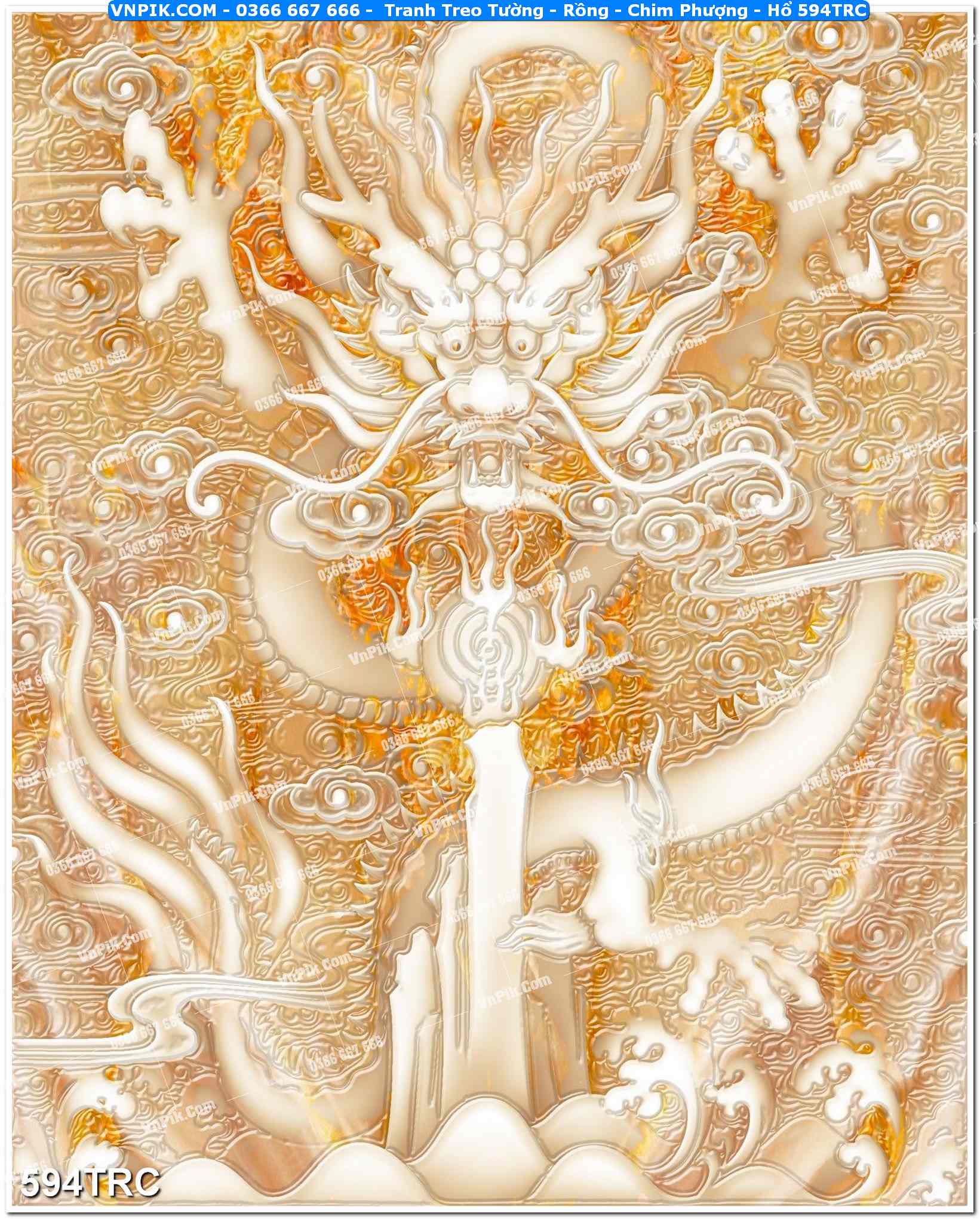 Tranh Treo Tường – Rồng – Chim Phượng – Hổ 594TRC