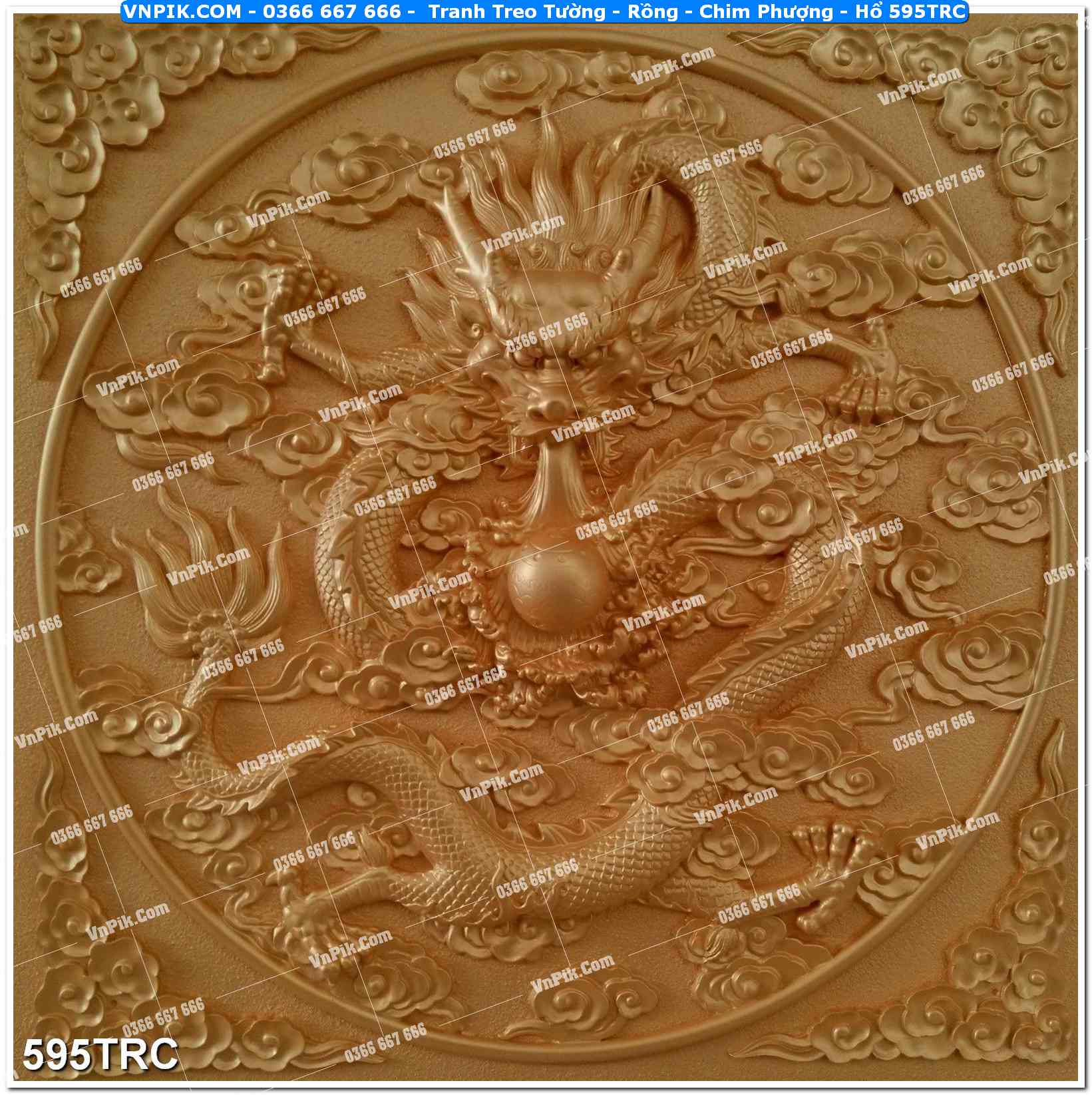 Tranh Treo Tường – Rồng – Chim Phượng – Hổ 595TRC