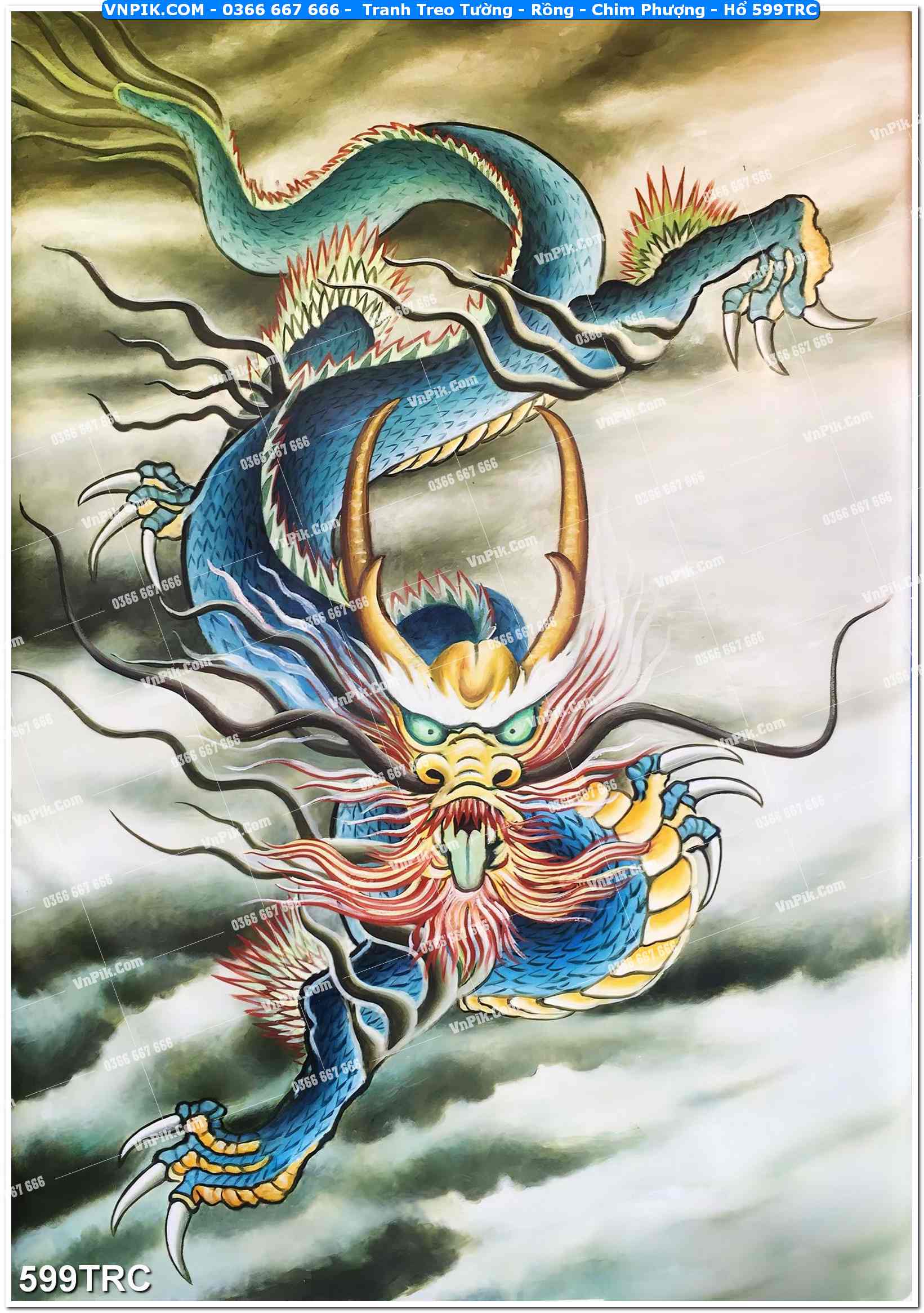 Tranh Treo Tường – Rồng – Chim Phượng – Hổ 599TRC