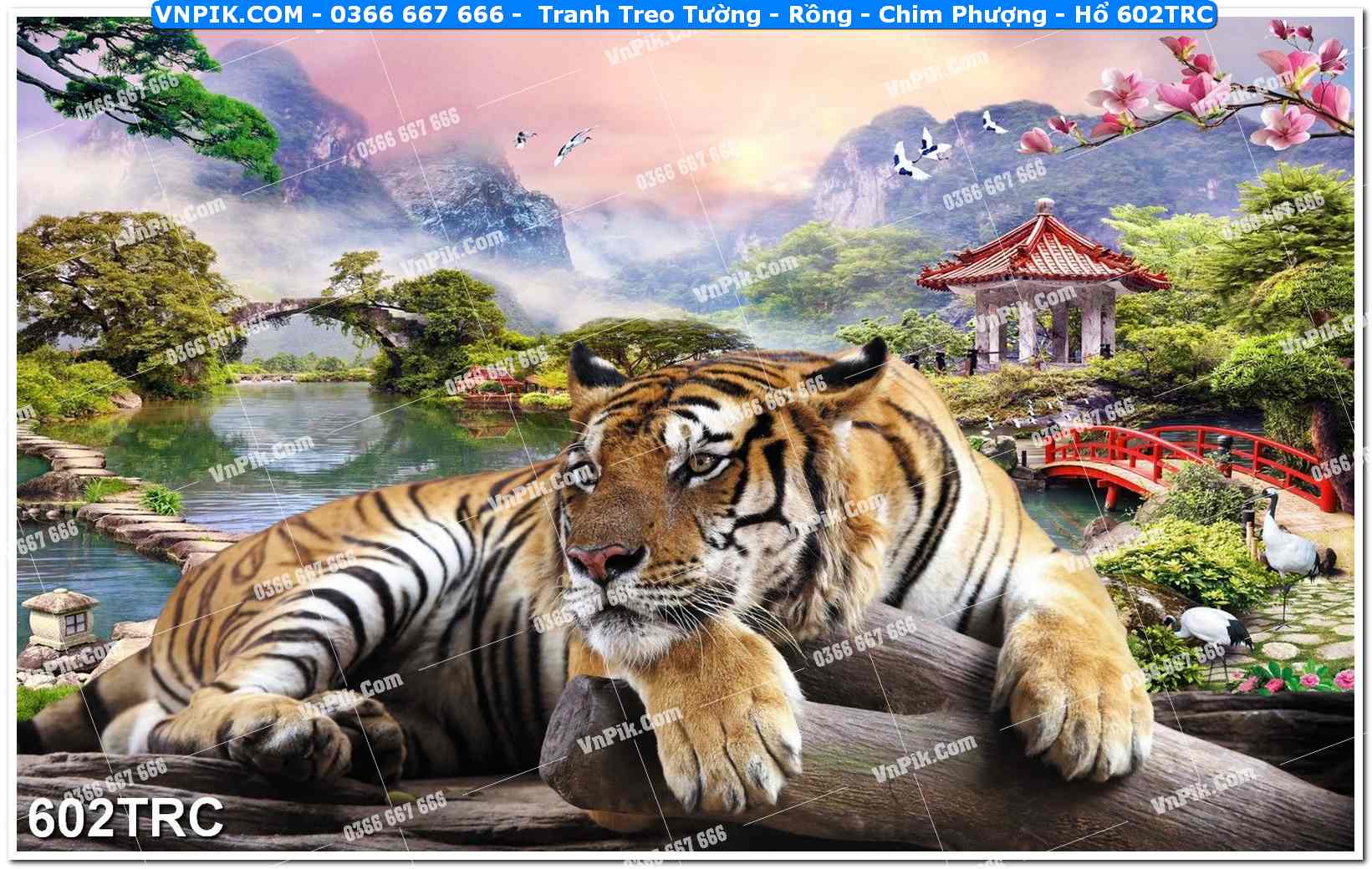 Tranh Treo Tường – Rồng – Chim Phượng – Hổ 602TRC