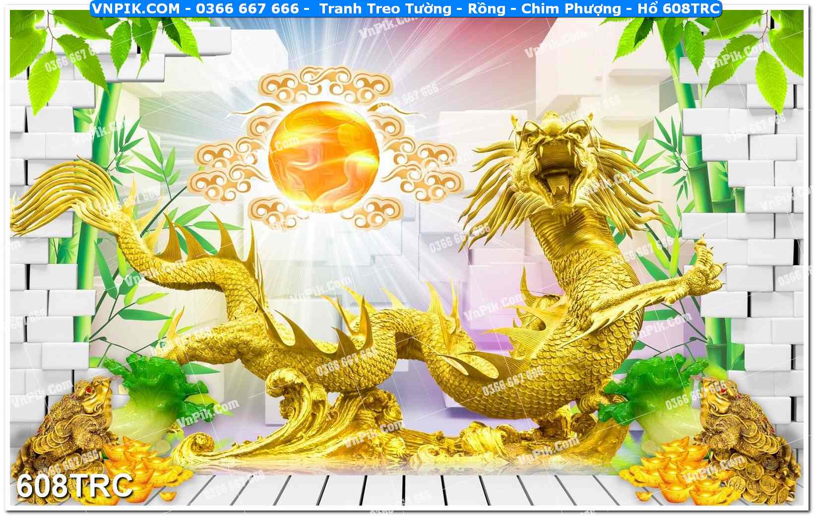 Tranh Treo Tường – Rồng – Chim Phượng – Hổ 608TRC