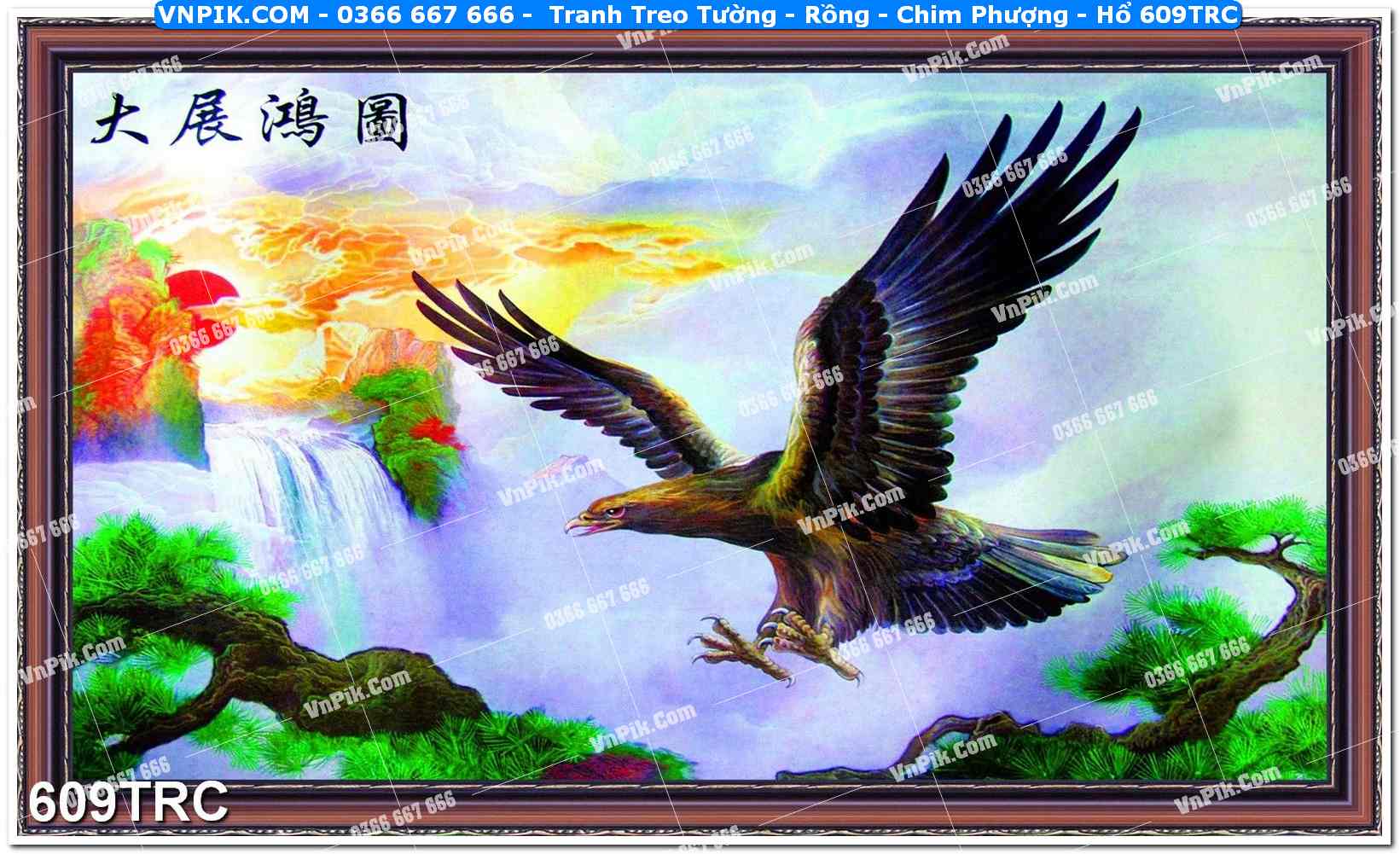 Tranh Treo Tường – Rồng – Chim Phượng – Hổ 609TRC