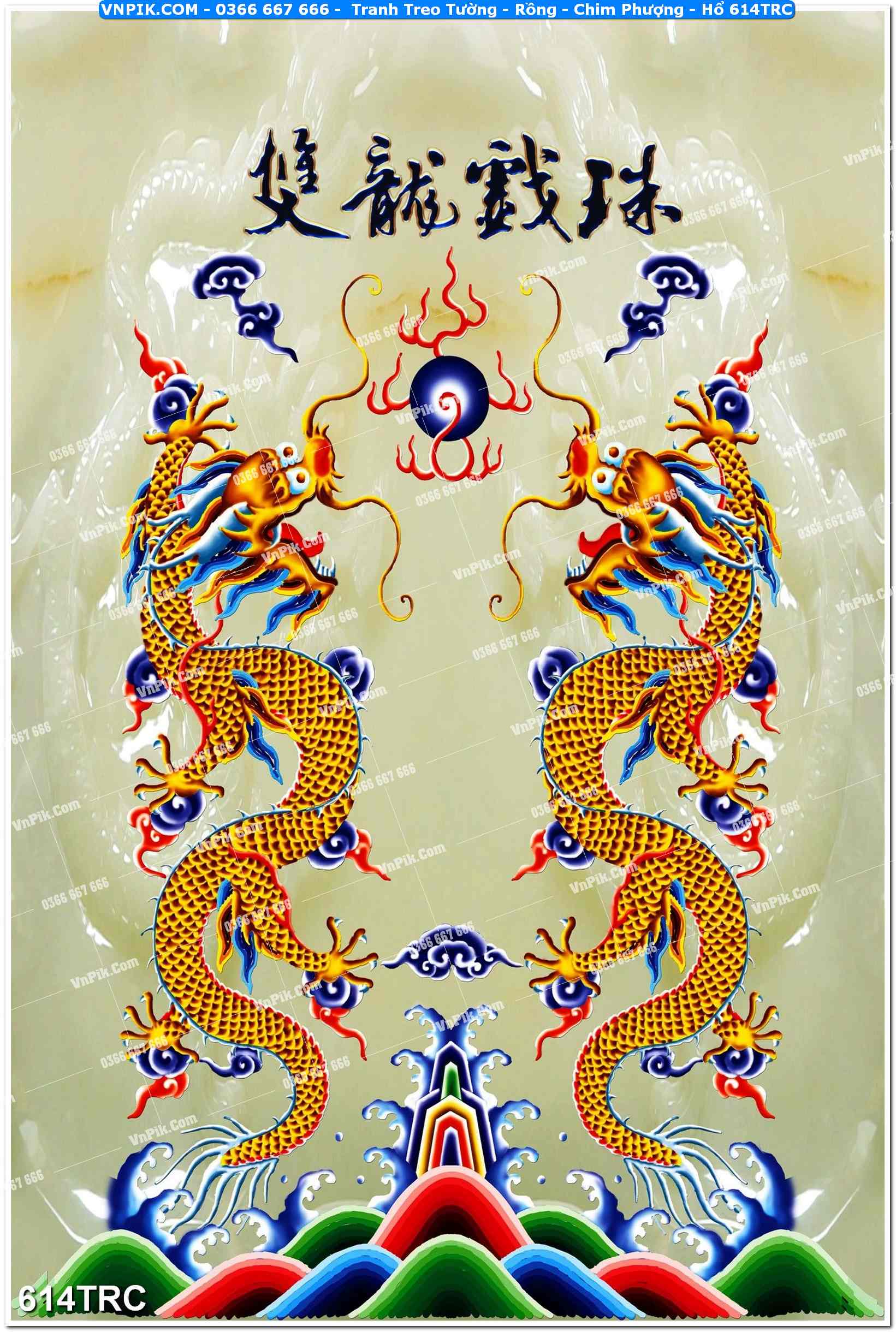 Tranh Treo Tường – Rồng – Chim Phượng – Hổ 614TRC