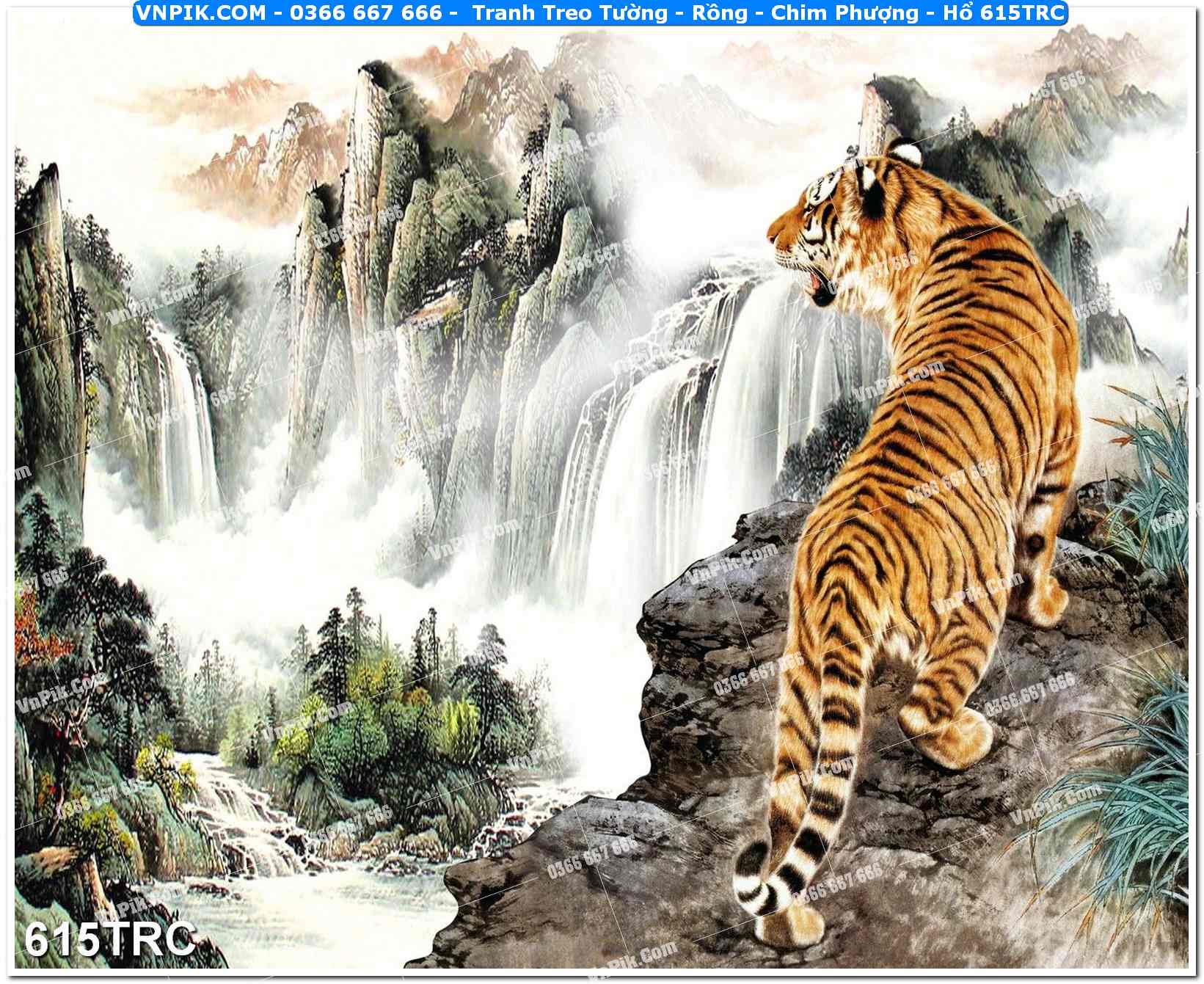 Tranh Treo Tường – Rồng – Chim Phượng – Hổ 615TRC