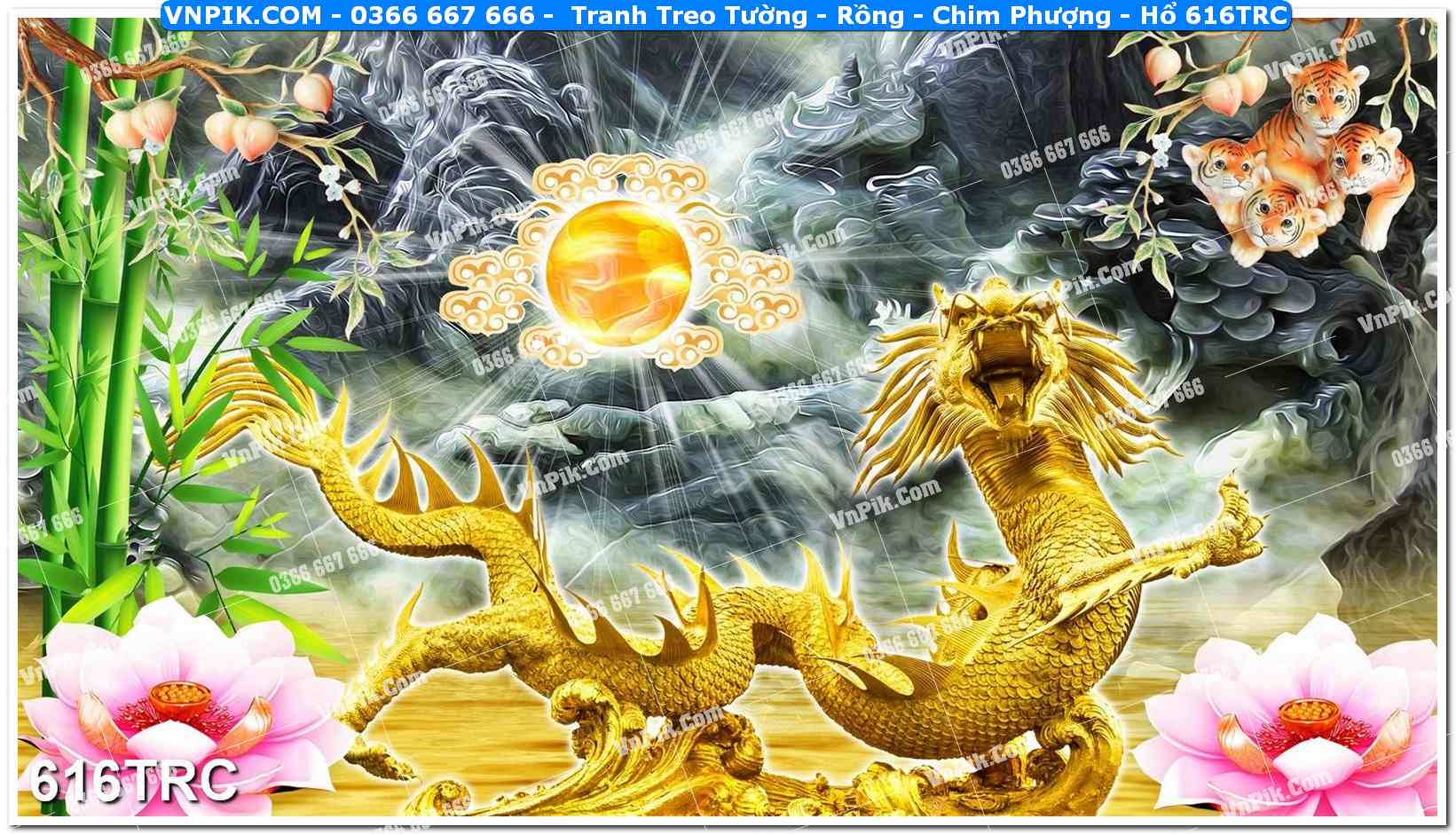 Tranh Treo Tường – Rồng – Chim Phượng – Hổ 616TRC