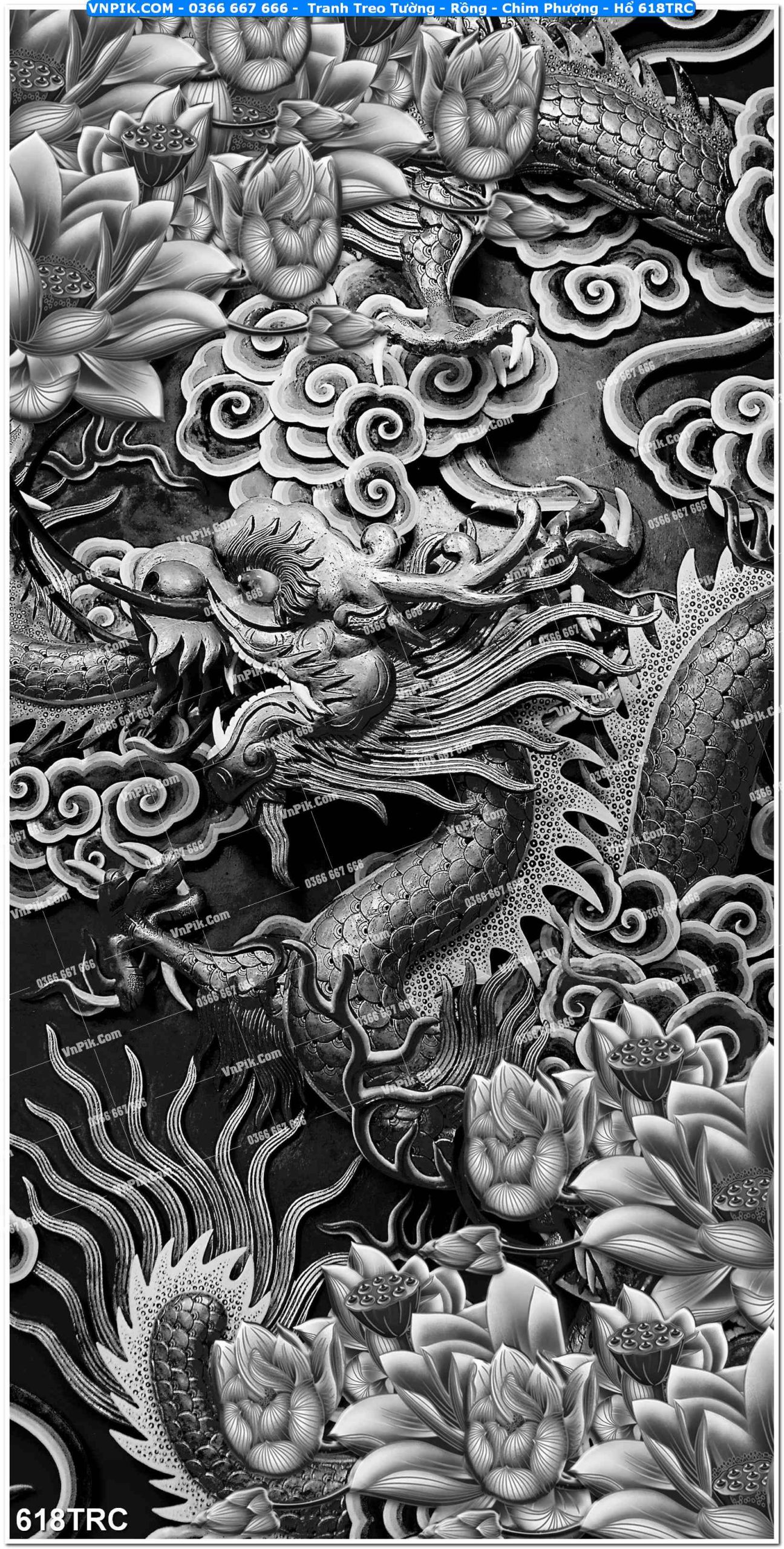 Tranh Treo Tường – Rồng – Chim Phượng – Hổ 618TRC