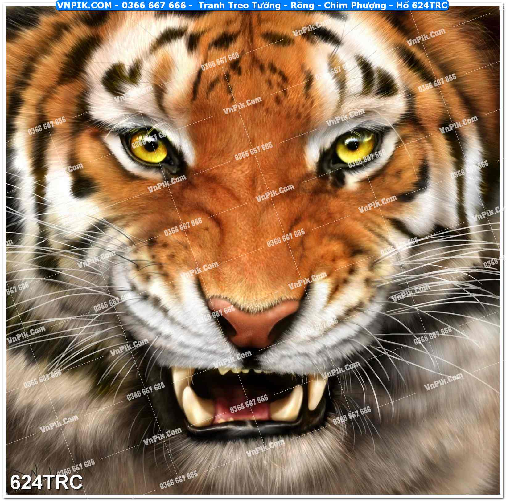 Tranh Treo Tường – Rồng – Chim Phượng – Hổ 624TRC