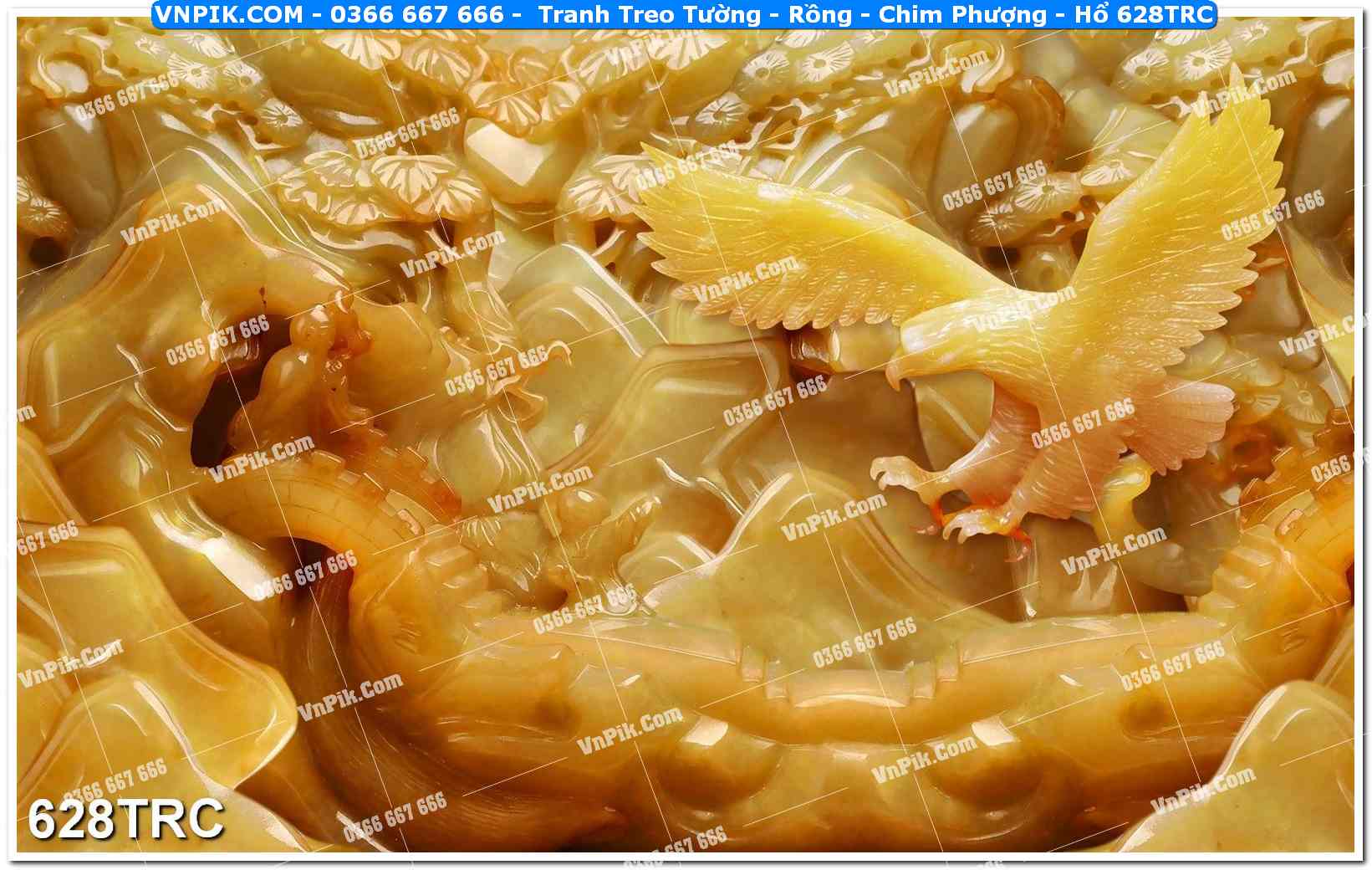 Tranh Treo Tường – Rồng – Chim Phượng – Hổ 628TRC