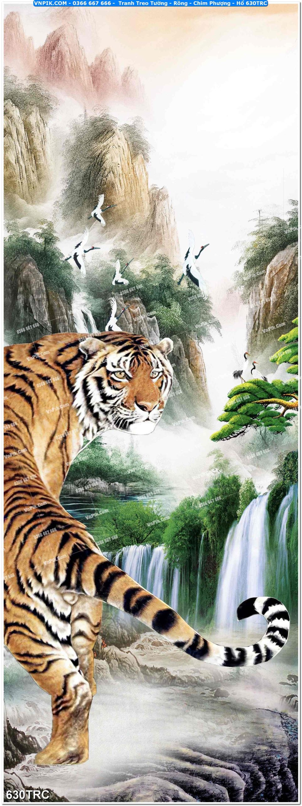 Tranh Treo Tường – Rồng – Chim Phượng – Hổ 630TRC