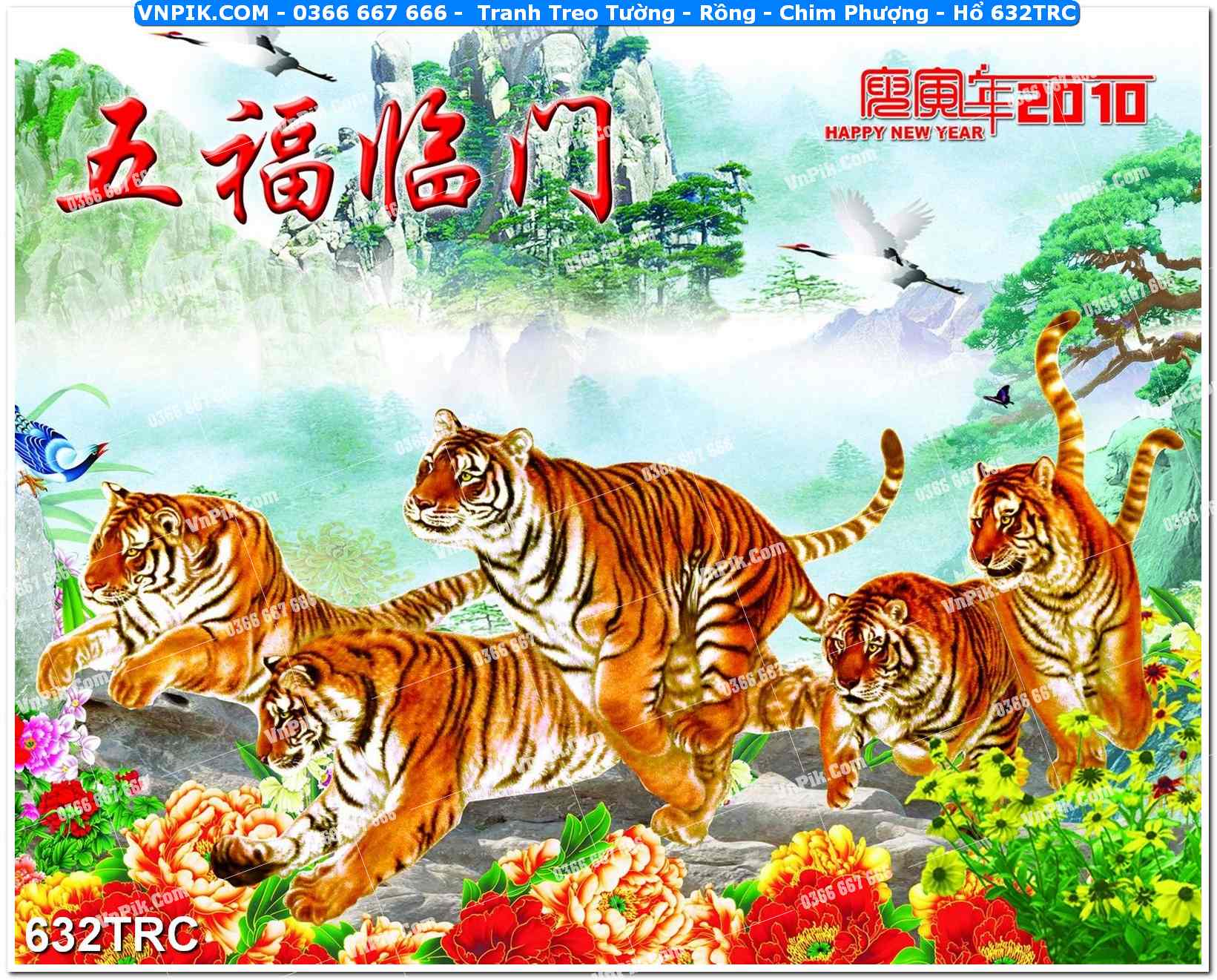 Tranh Treo Tường – Rồng – Chim Phượng – Hổ 632TRC