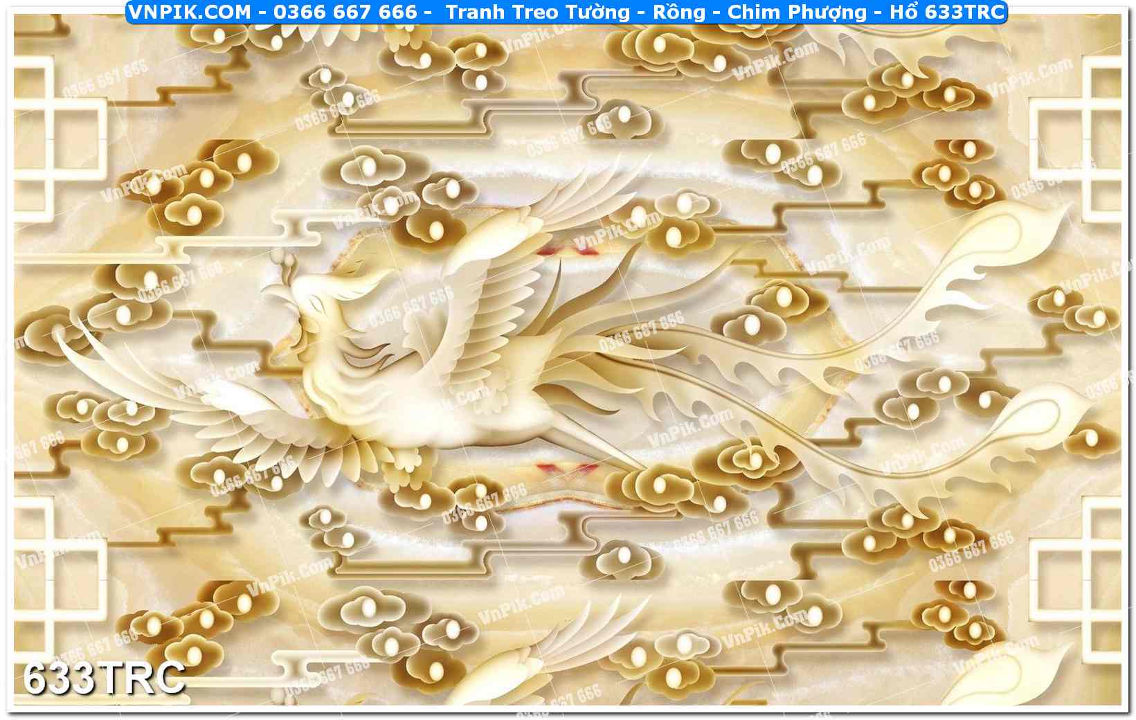 Tranh Treo Tường – Rồng – Chim Phượng – Hổ 633TRC