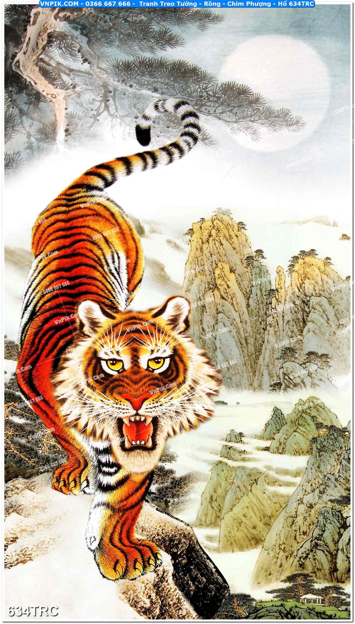 Tranh Treo Tường – Rồng – Chim Phượng – Hổ 634TRC