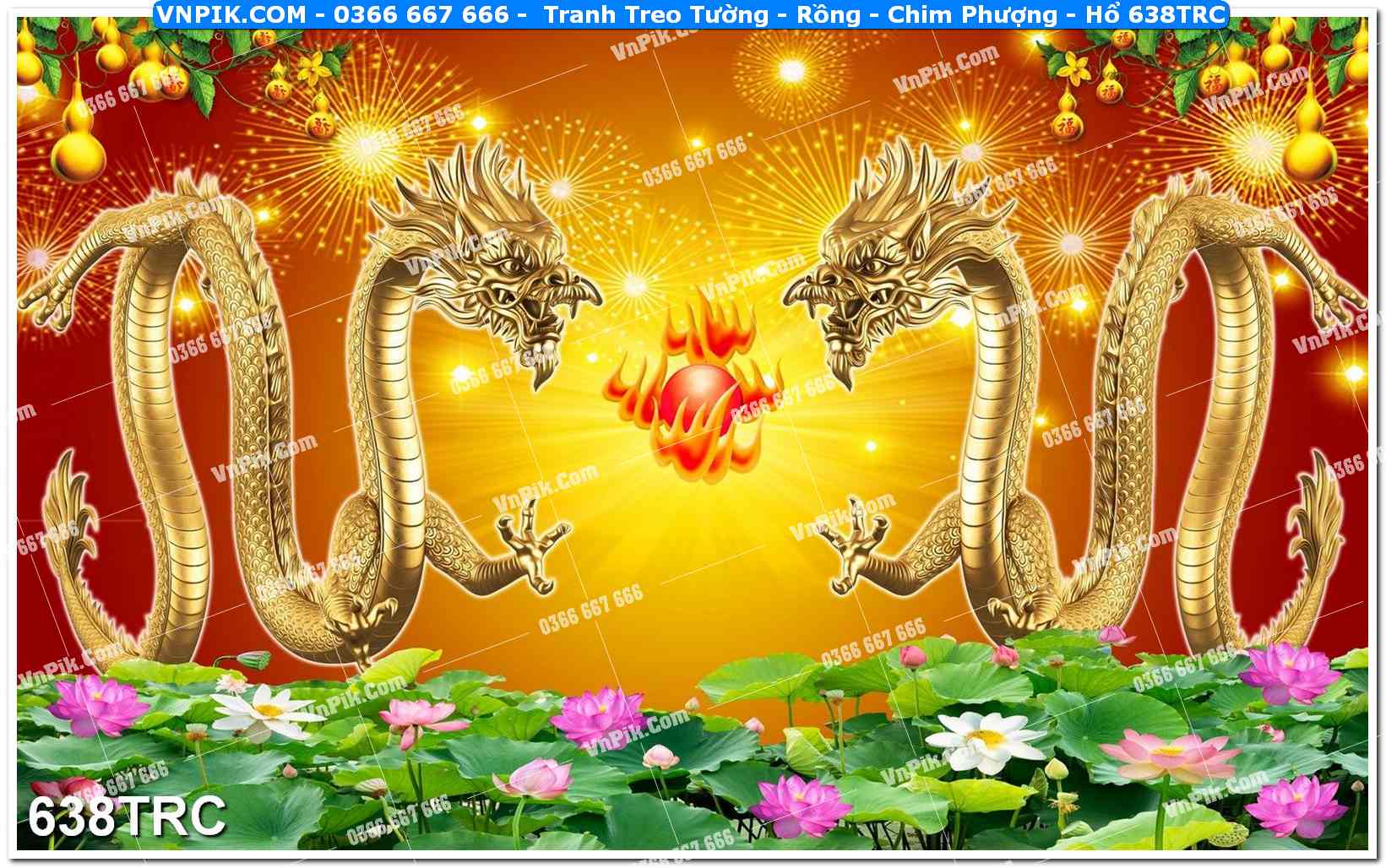 Tranh Treo Tường – Rồng – Chim Phượng – Hổ 638TRC