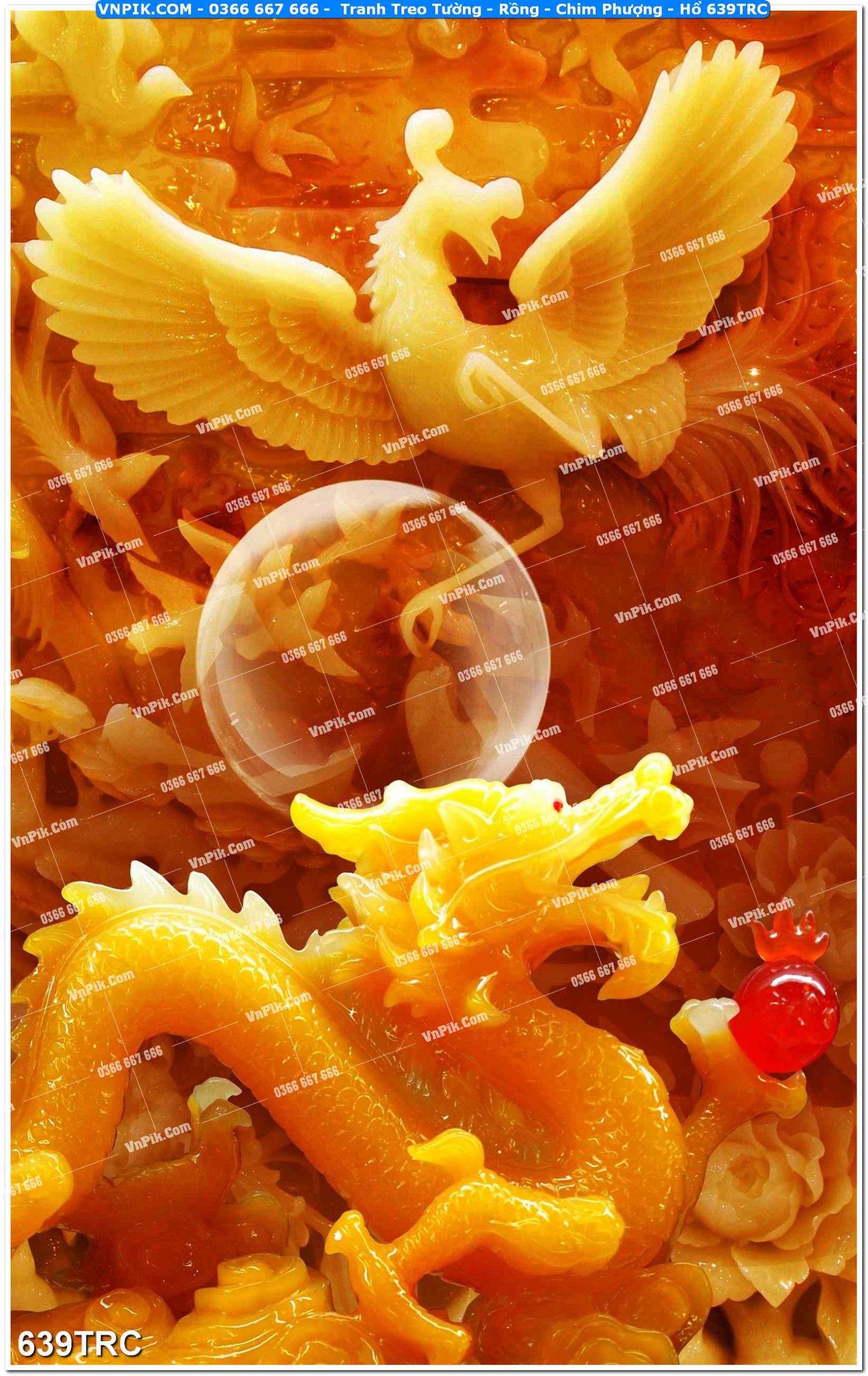 Tranh Treo Tường – Rồng – Chim Phượng – Hổ 639TRC