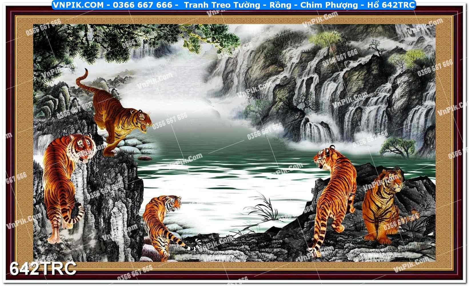 Tranh Treo Tường – Rồng – Chim Phượng – Hổ 642TRC