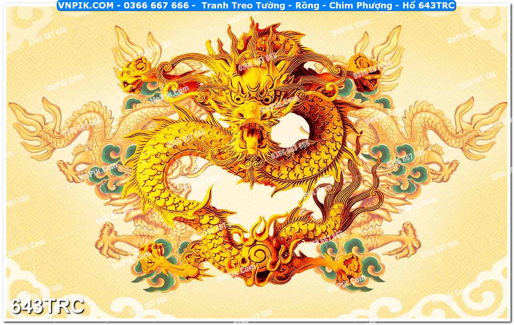 Tranh Treo Tường – Rồng – Chim Phượng – Hổ 643TRC