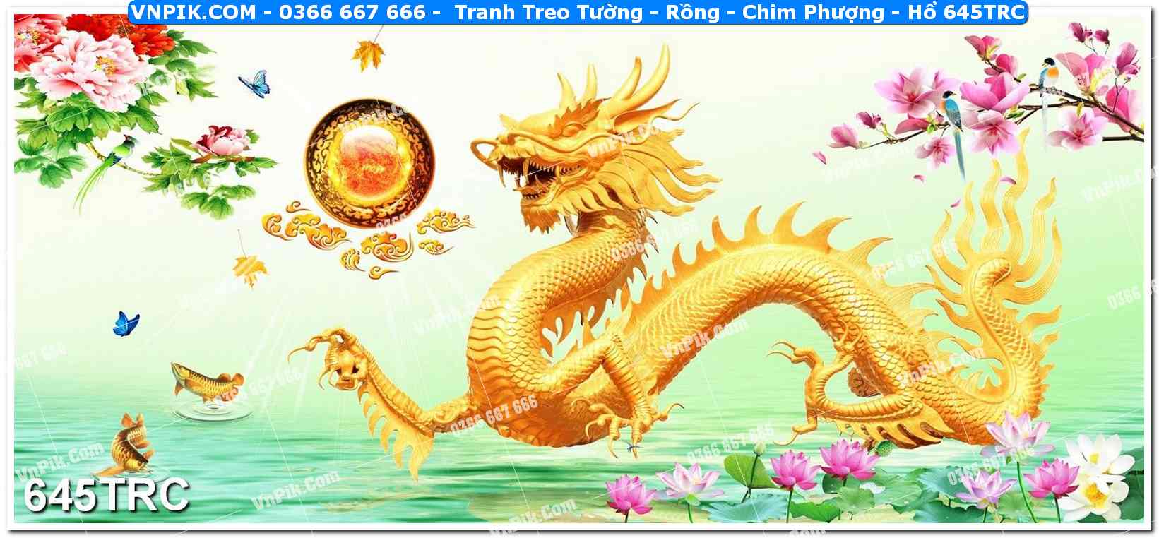 Tranh Treo Tường – Rồng – Chim Phượng – Hổ 645TRC