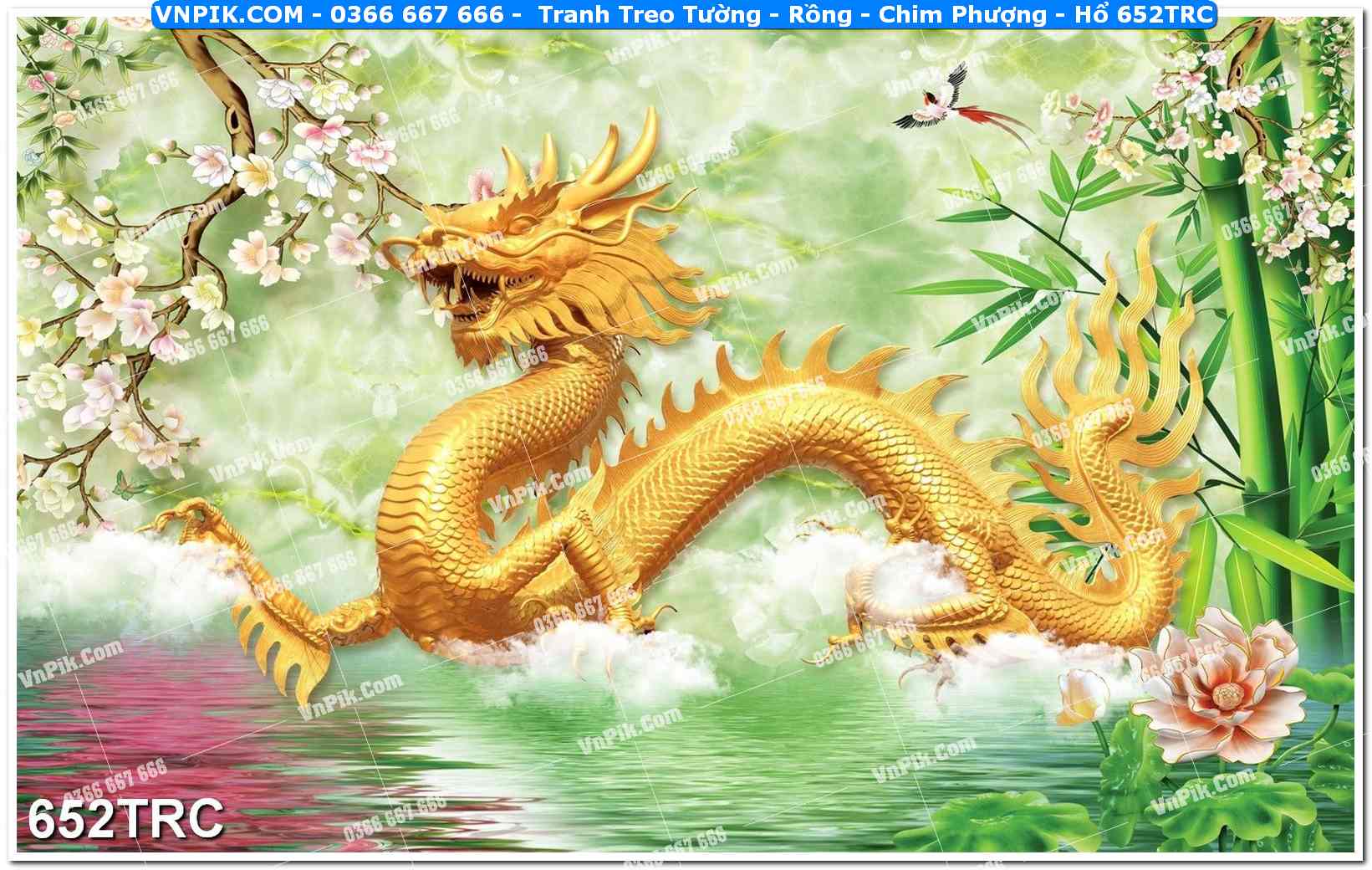 Tranh Treo Tường – Rồng – Chim Phượng – Hổ 652TRC