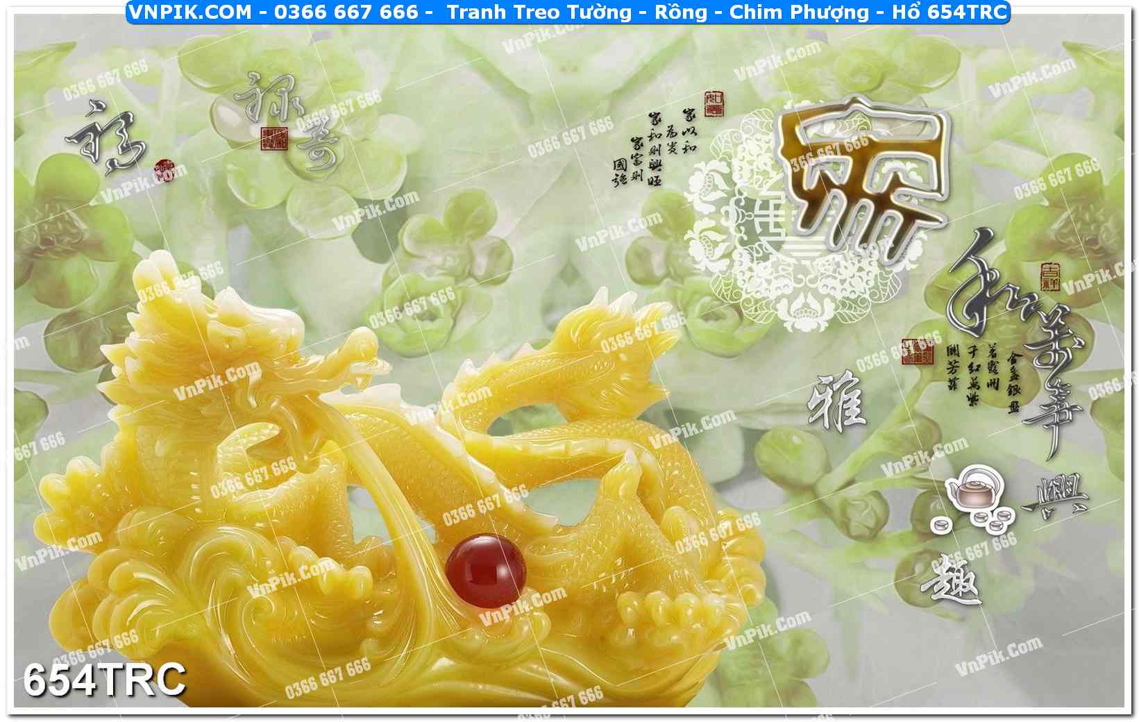 Tranh Treo Tường – Rồng – Chim Phượng – Hổ 654TRC