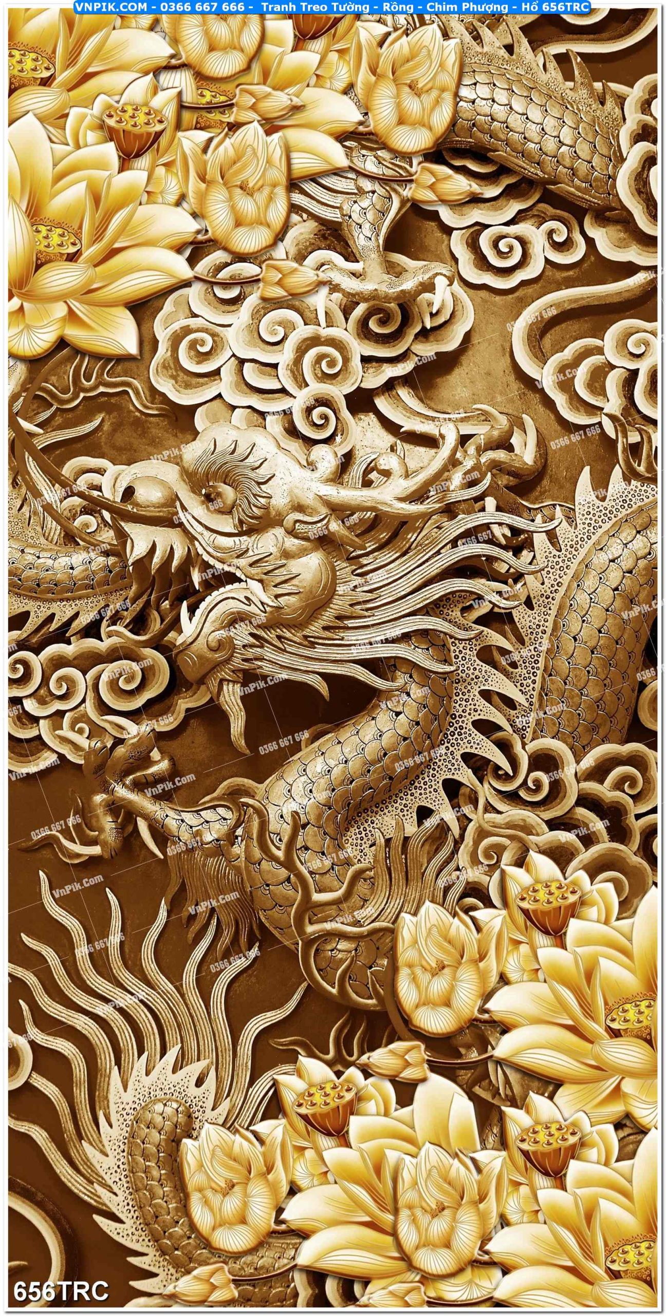 Tranh Treo Tường – Rồng – Chim Phượng – Hổ 656TRC