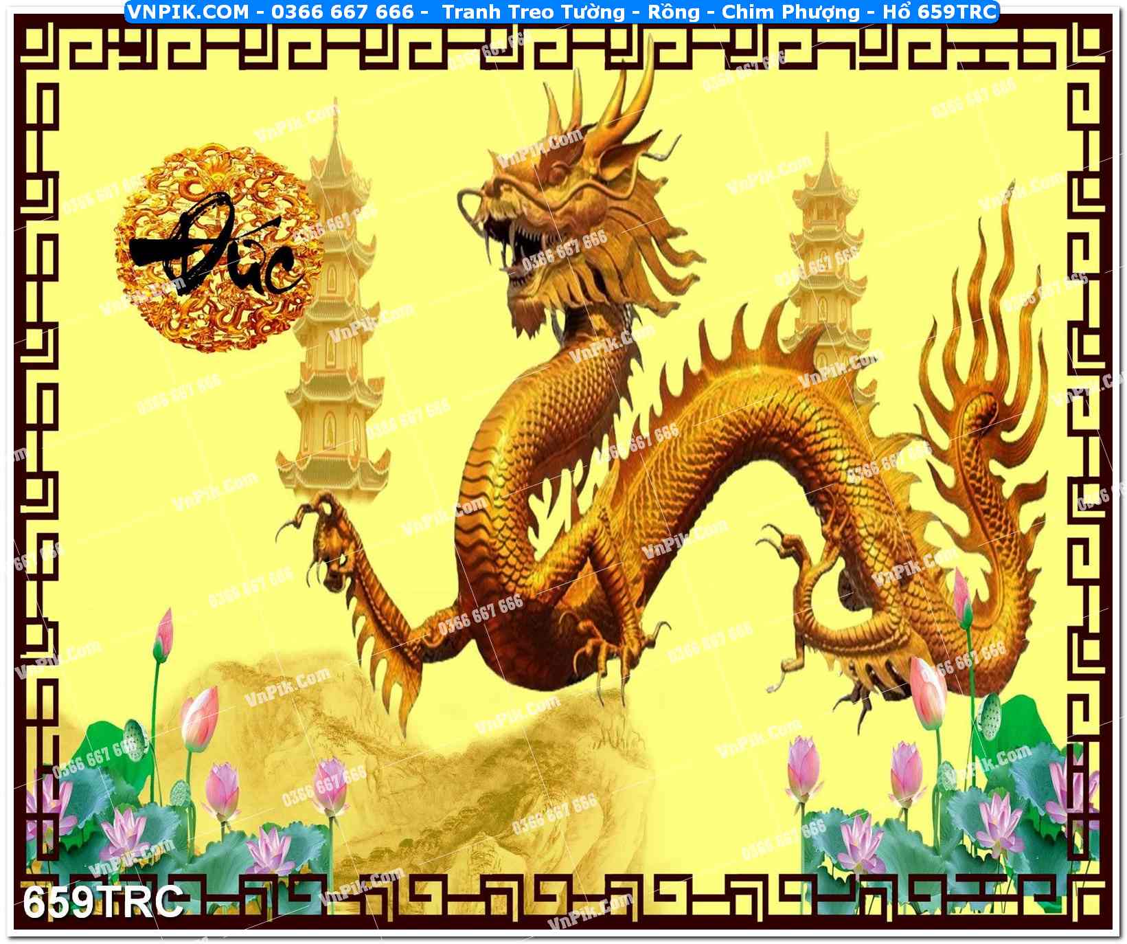 Tranh Treo Tường – Rồng – Chim Phượng – Hổ 659TRC