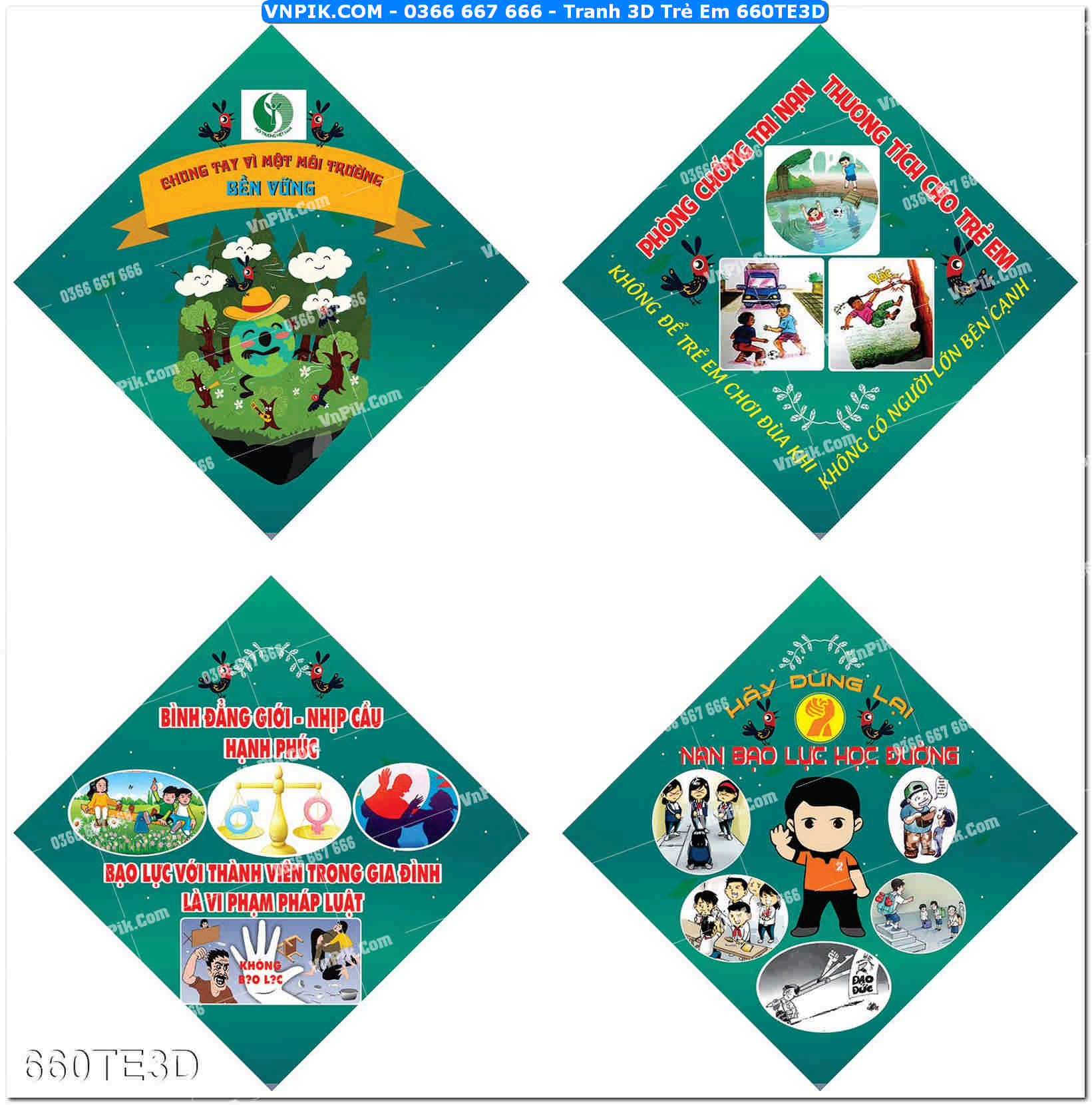 Tranh 3D Trẻ Em 660TE3D