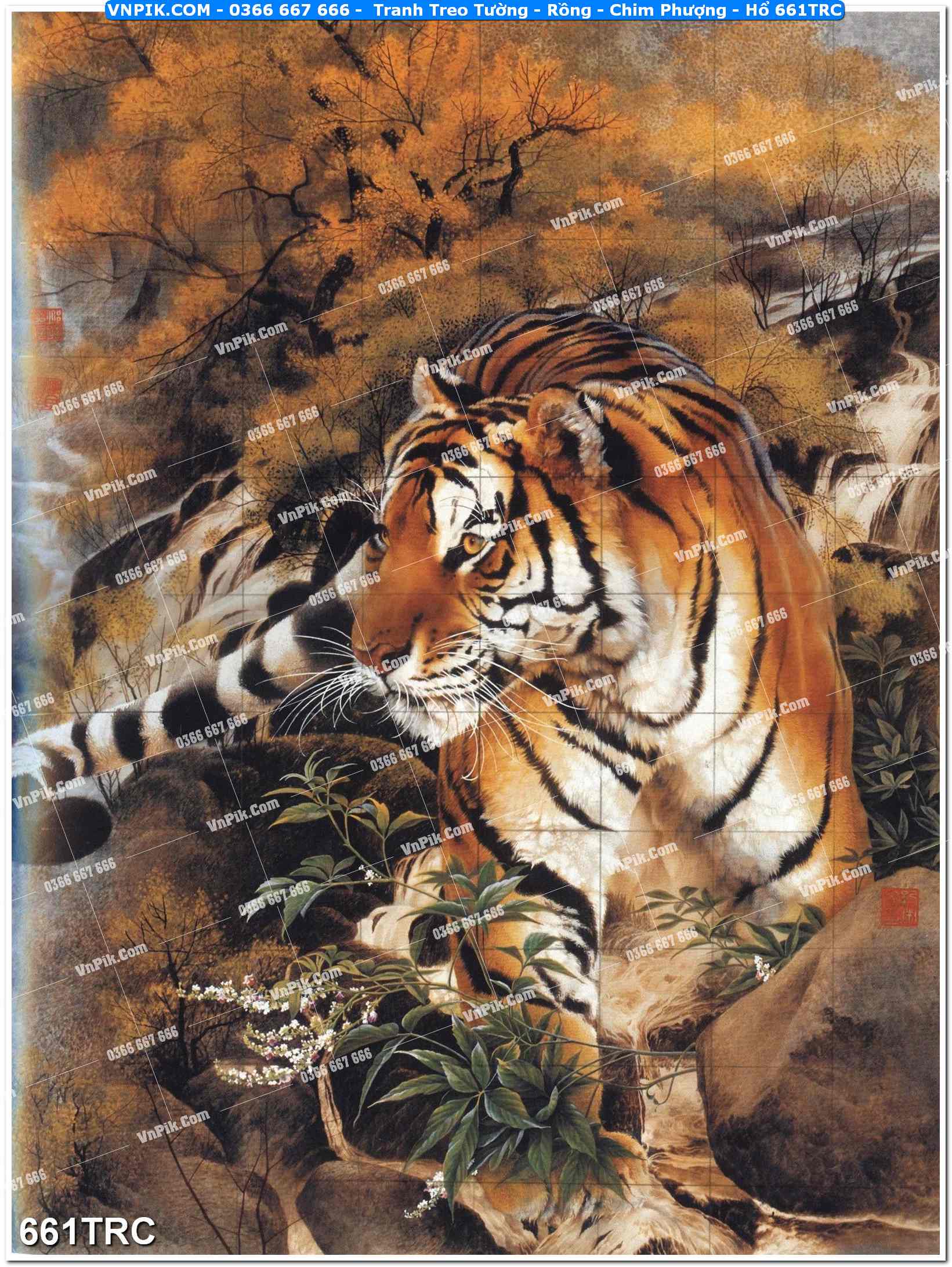 Tranh Treo Tường – Rồng – Chim Phượng – Hổ 661TRC